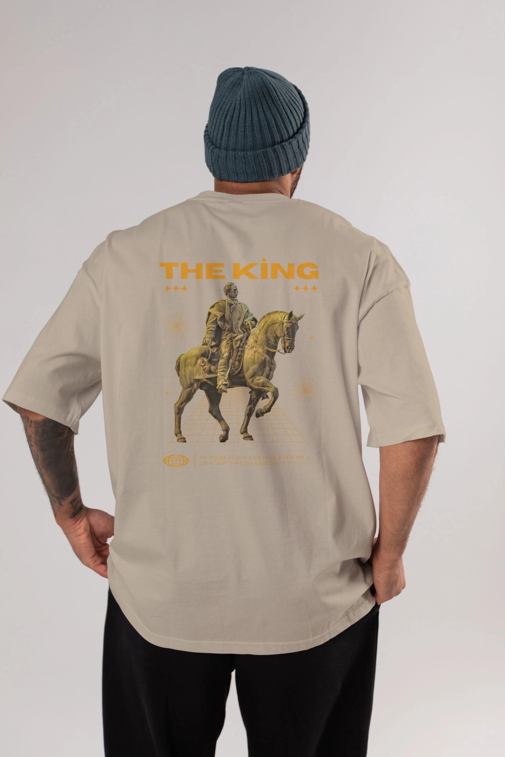 The King Yazılı Arka Baskılı Oversize t-shirt Erkek Kadın Unisex
