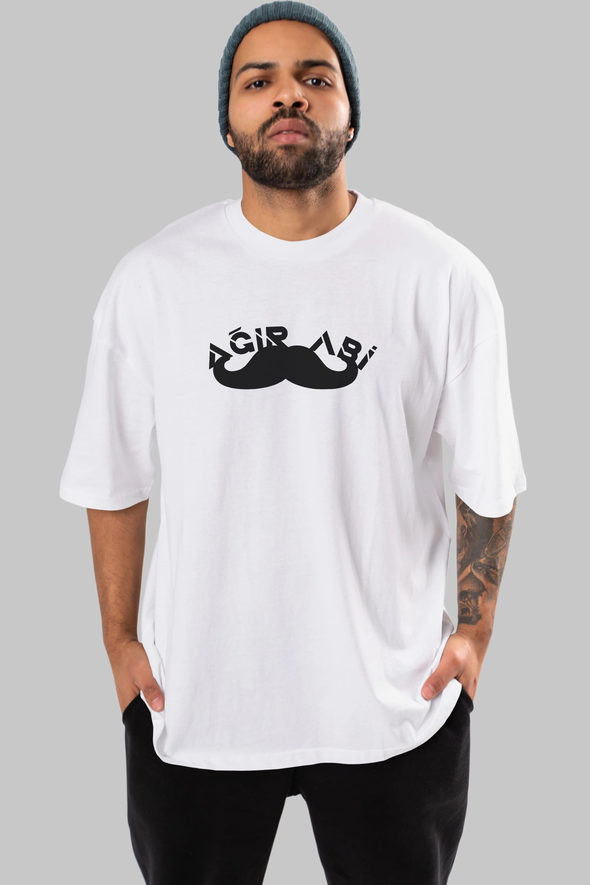Ağır Abi Ön Baskılı Oversize t-shirt %100 pamuk Erkek Kadın Unisex
