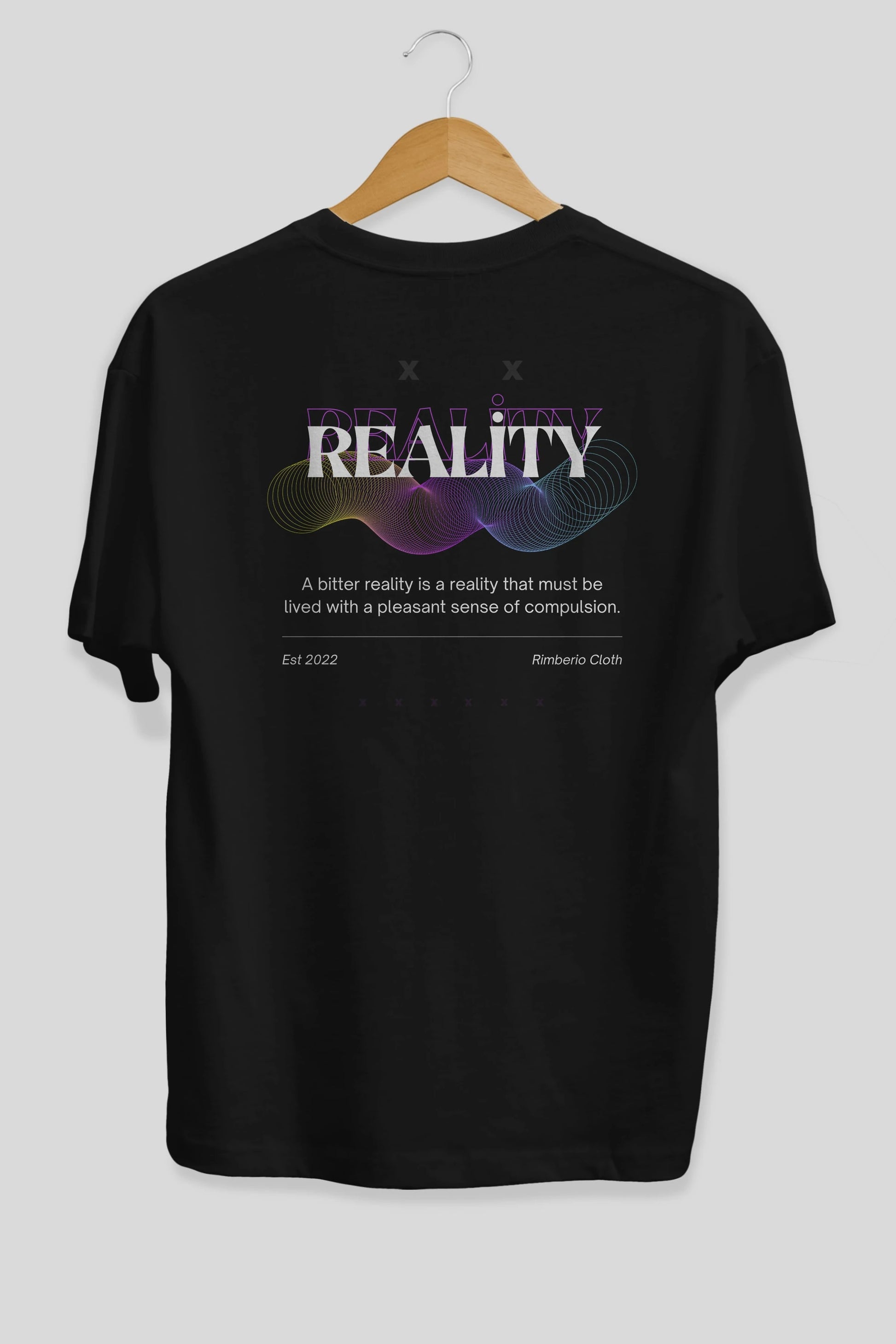 Reality 2 Arka Baskılı Oversize t-shirt Erkek Kadın Unisex