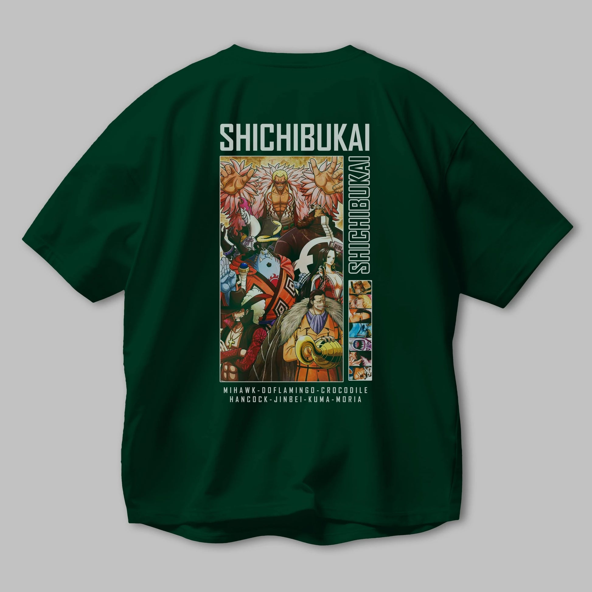 Shichibukai Anime Arka Baskılı Oversize t-shirt Erkek Kadın Unisex %100 pamuk tişort