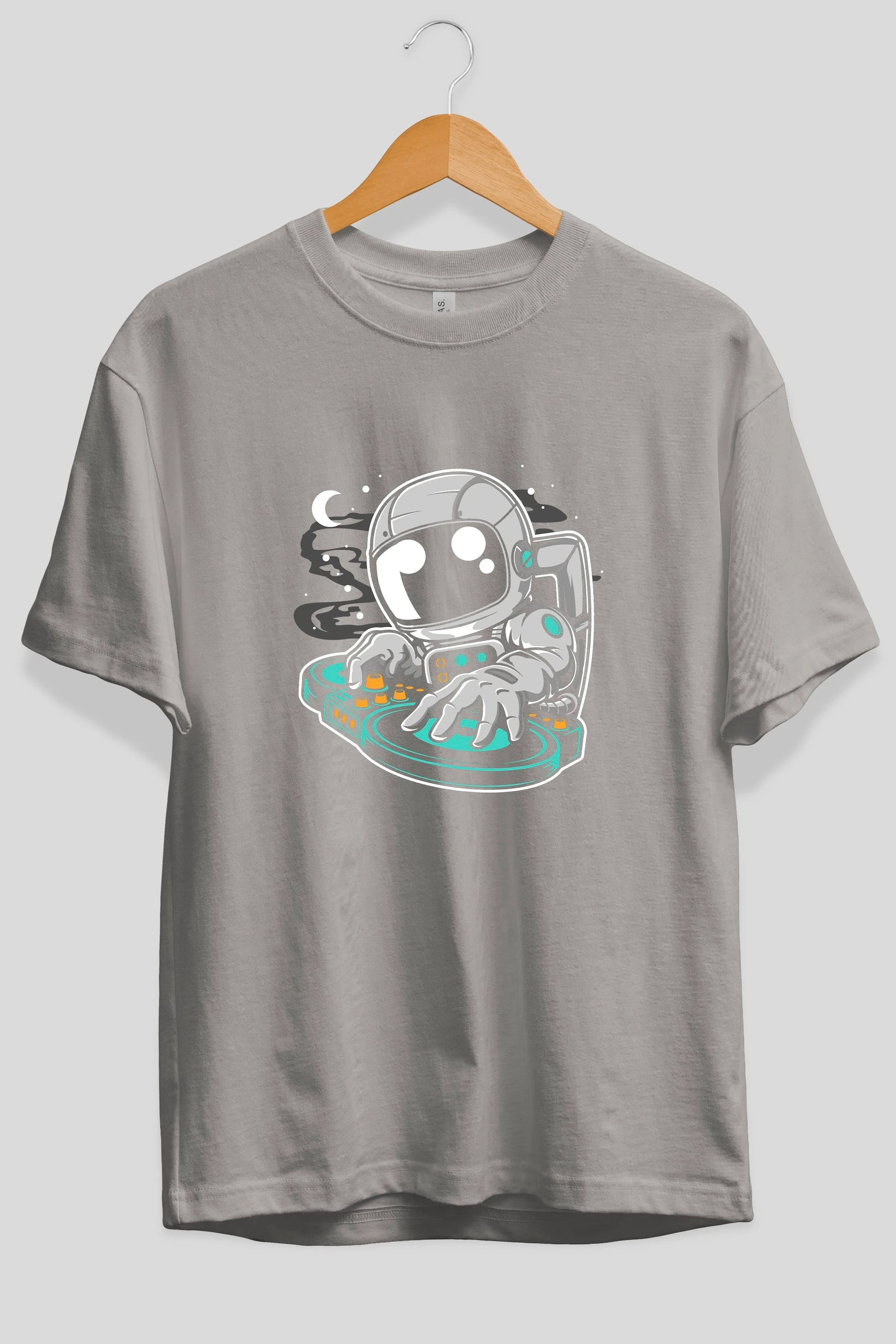 Astronaut DJ Ön Baskılı Oversize t-shirt Erkek Kadın Unisex