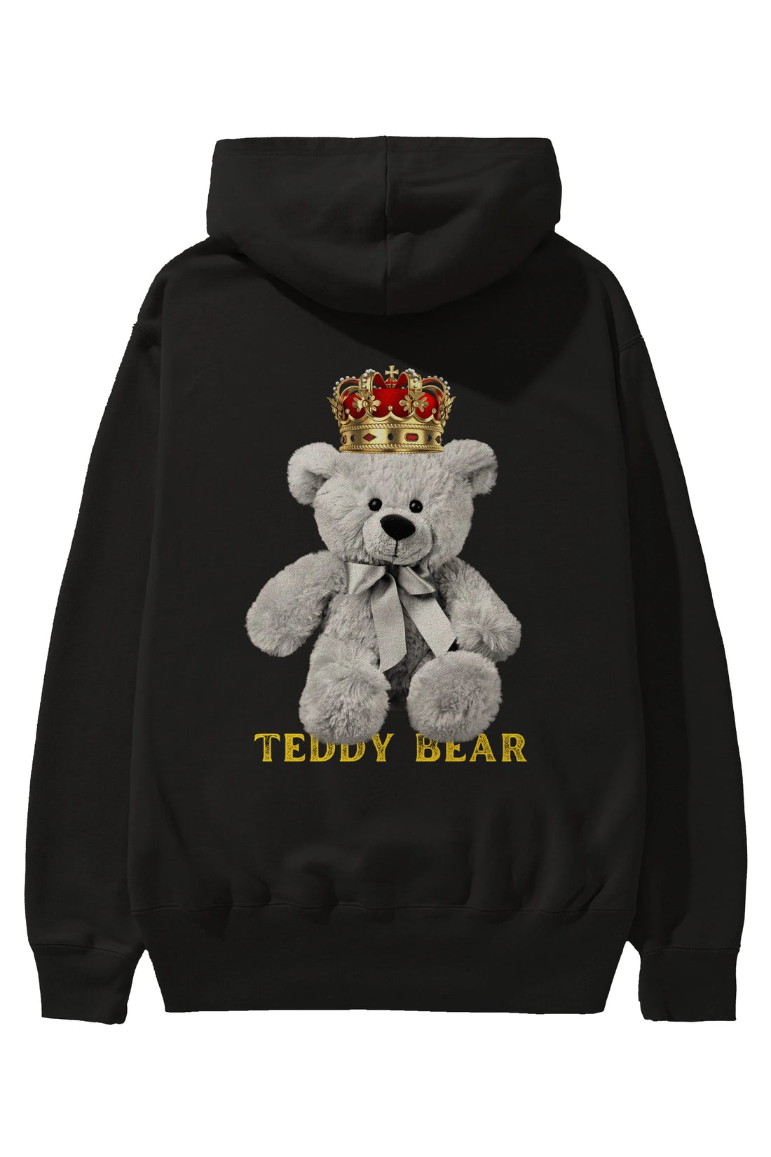 Teddy Bear Arka Baskılı Oversize Hoodie Kapüşonlu Sweatshirt Erkek Kadın Unisex