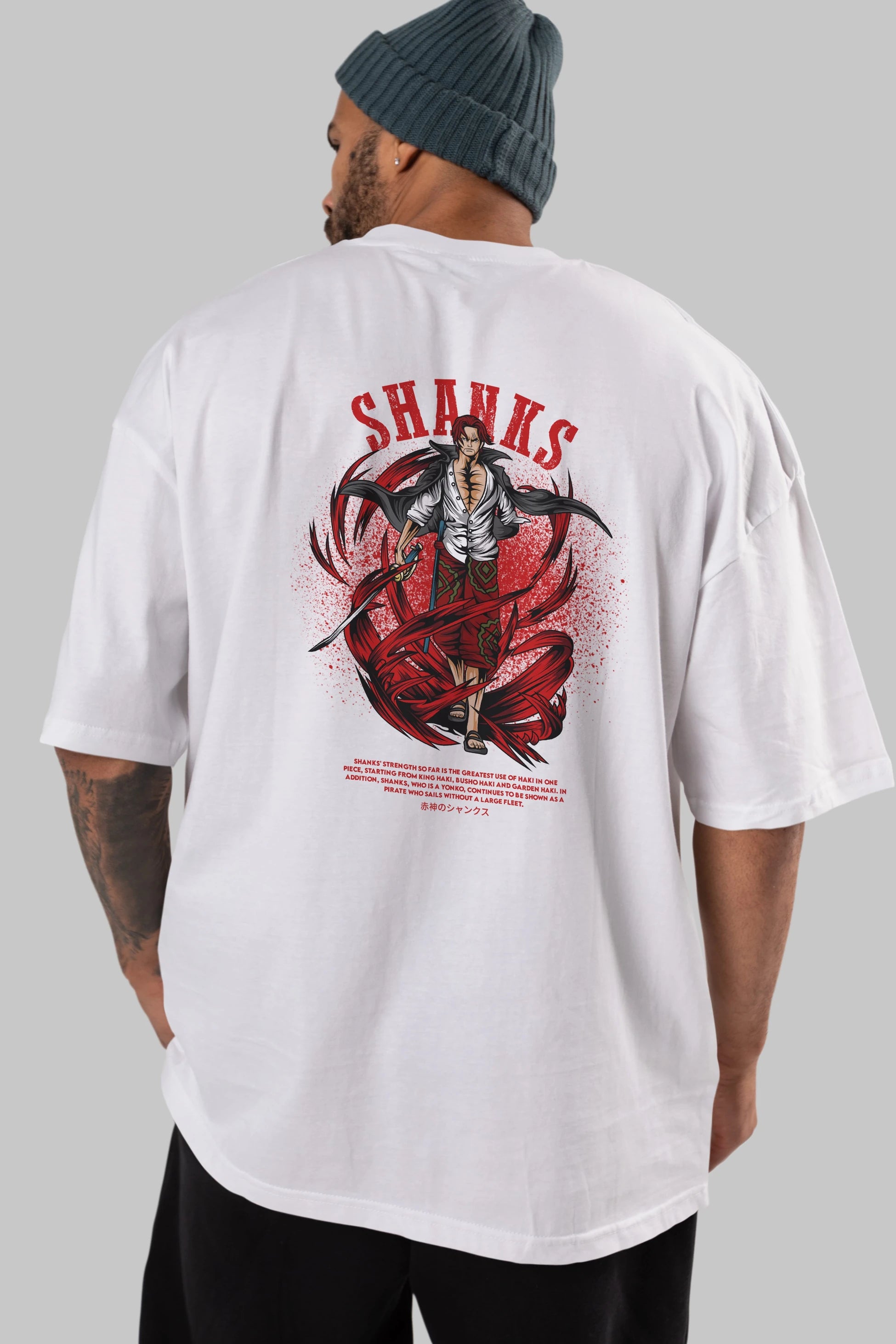 Shanks Anime Arka Baskılı Oversize t-shirt Erkek Kadın Unisex