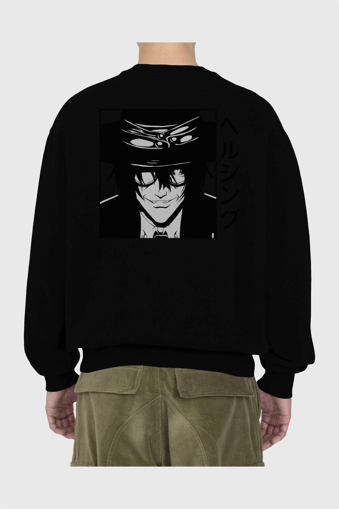 Alucard 1 Anime Arka Baskılı Oversize Sweatshirt Erkek Kadın Unisex
