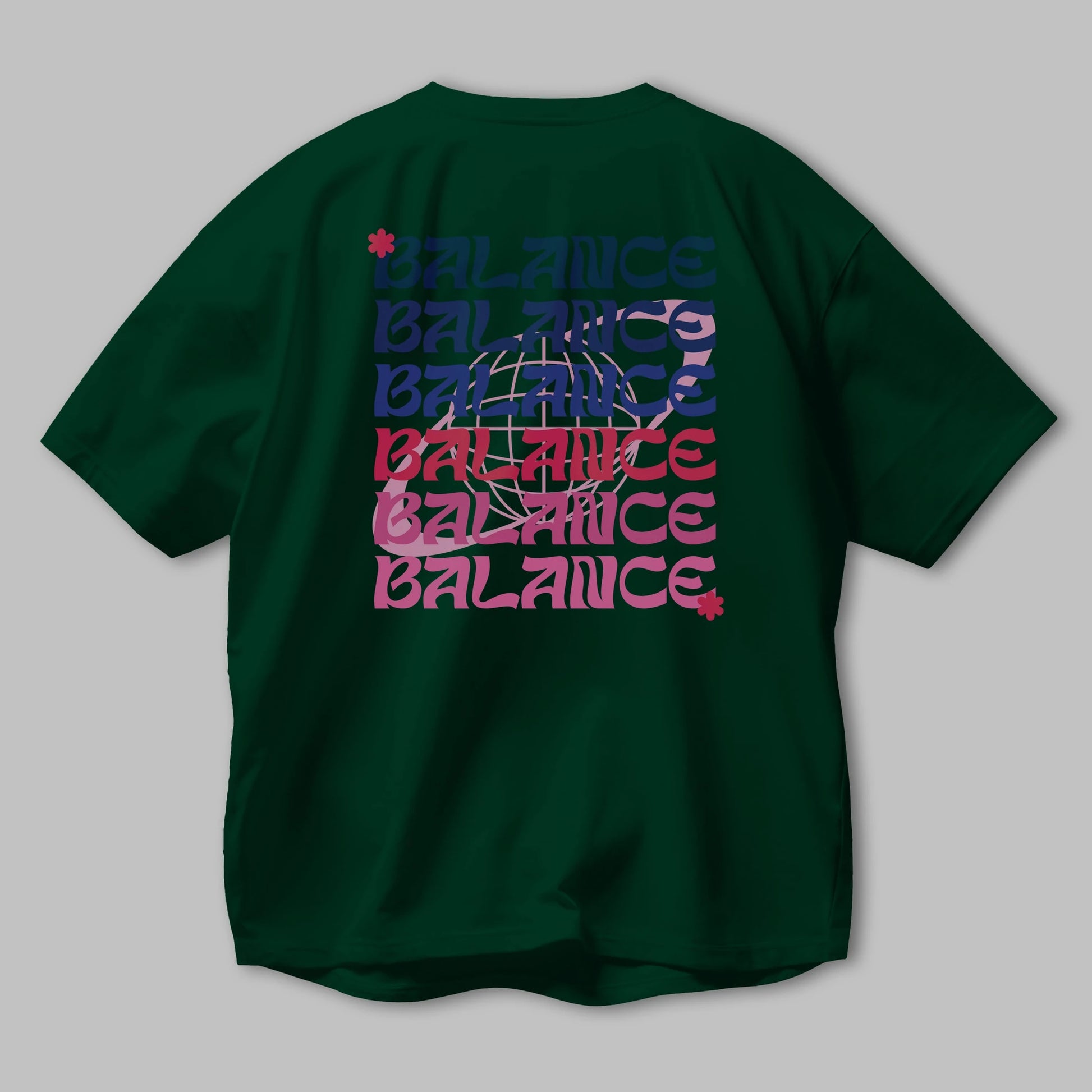 Balance Yazılı Arka Baskılı Oversize t-shirt Erkek Kadın Unisex