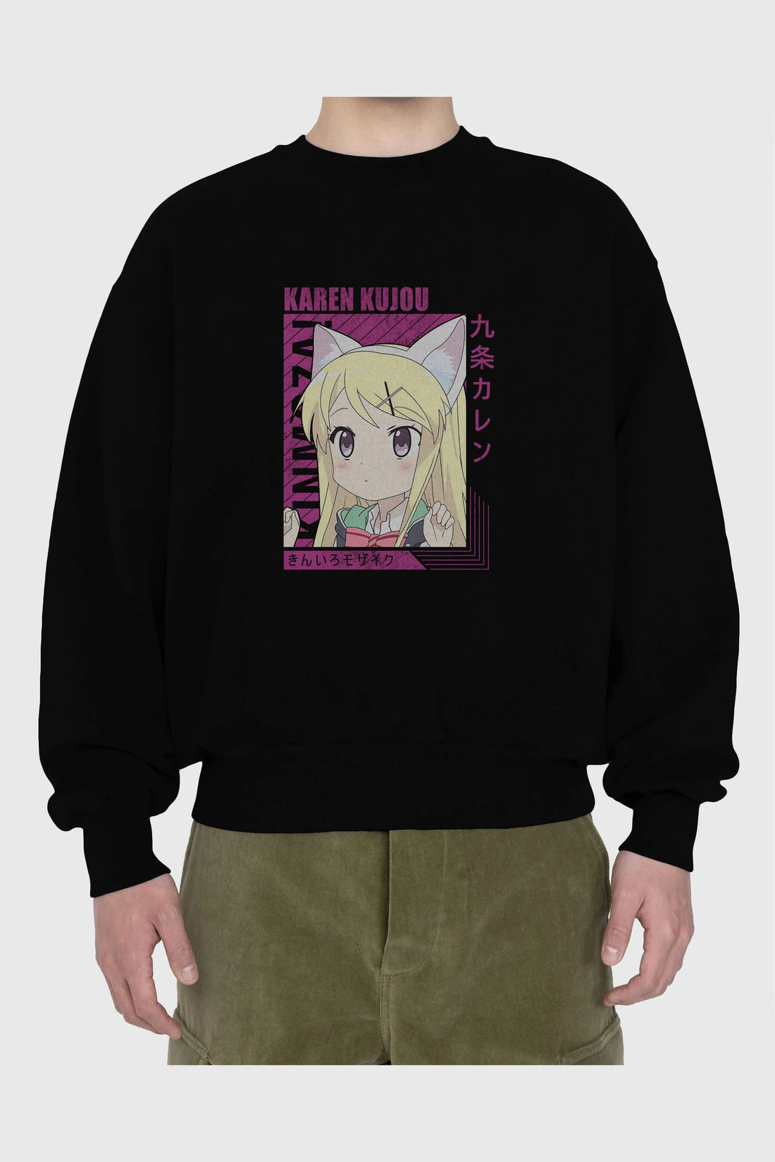 Karen Kujou 4 Anime Ön Baskılı Oversize Sweatshirt Erkek Kadın Unisex