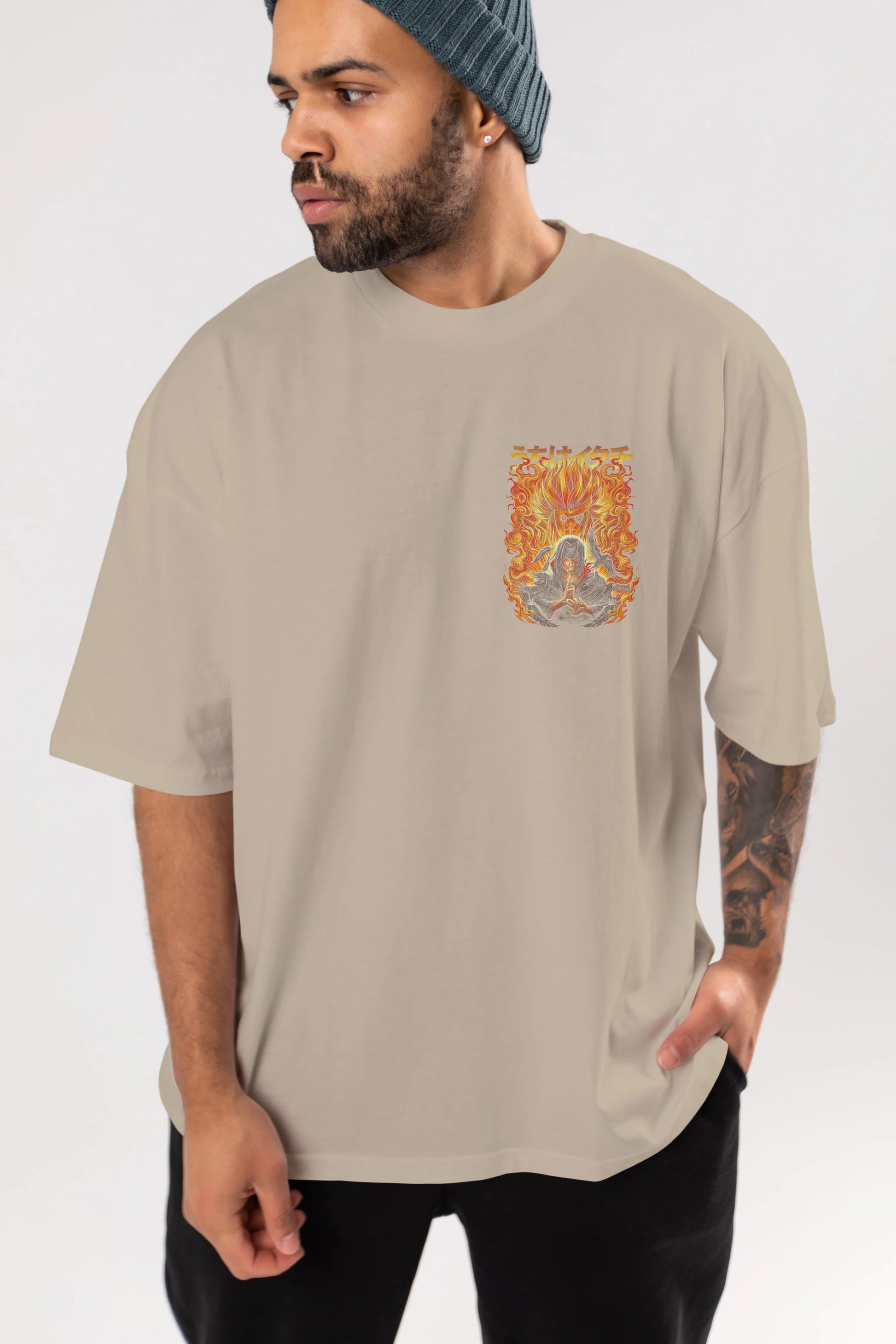 NARUTO ITACHI UCHIHA Ön Sol Baskılı Oversize t-shirt Erkek Kadın Unisex %100 Pamuk Bisiklet Yaka tişort