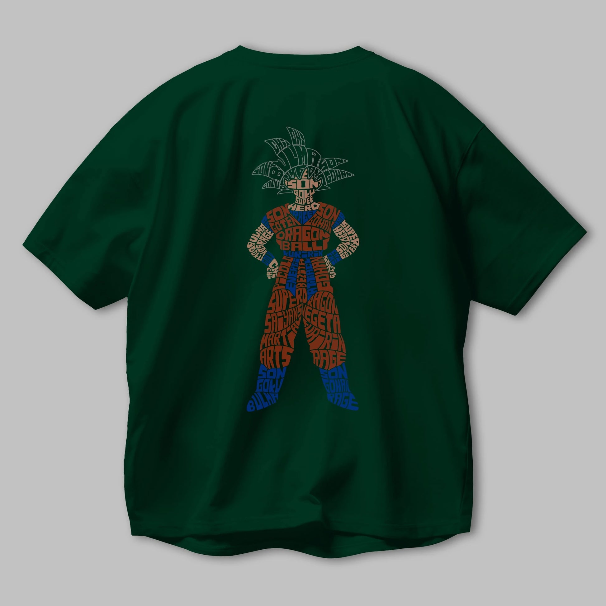 Goku Arka Baskılı Oversize t-shirt %100 pamuk Erkek Kadın Unisex