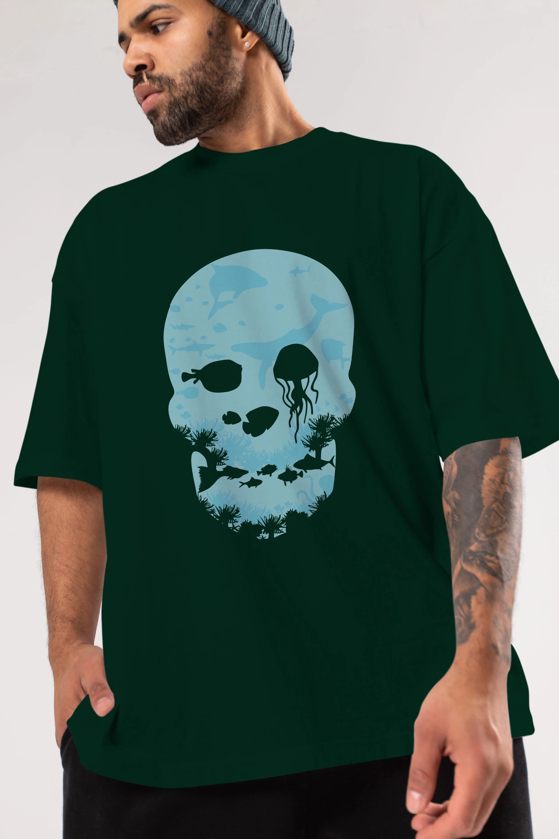 Dead Sea Ön Baskılı Oversize t-shirt %100 pamuk Erkek Kadın Unisex
