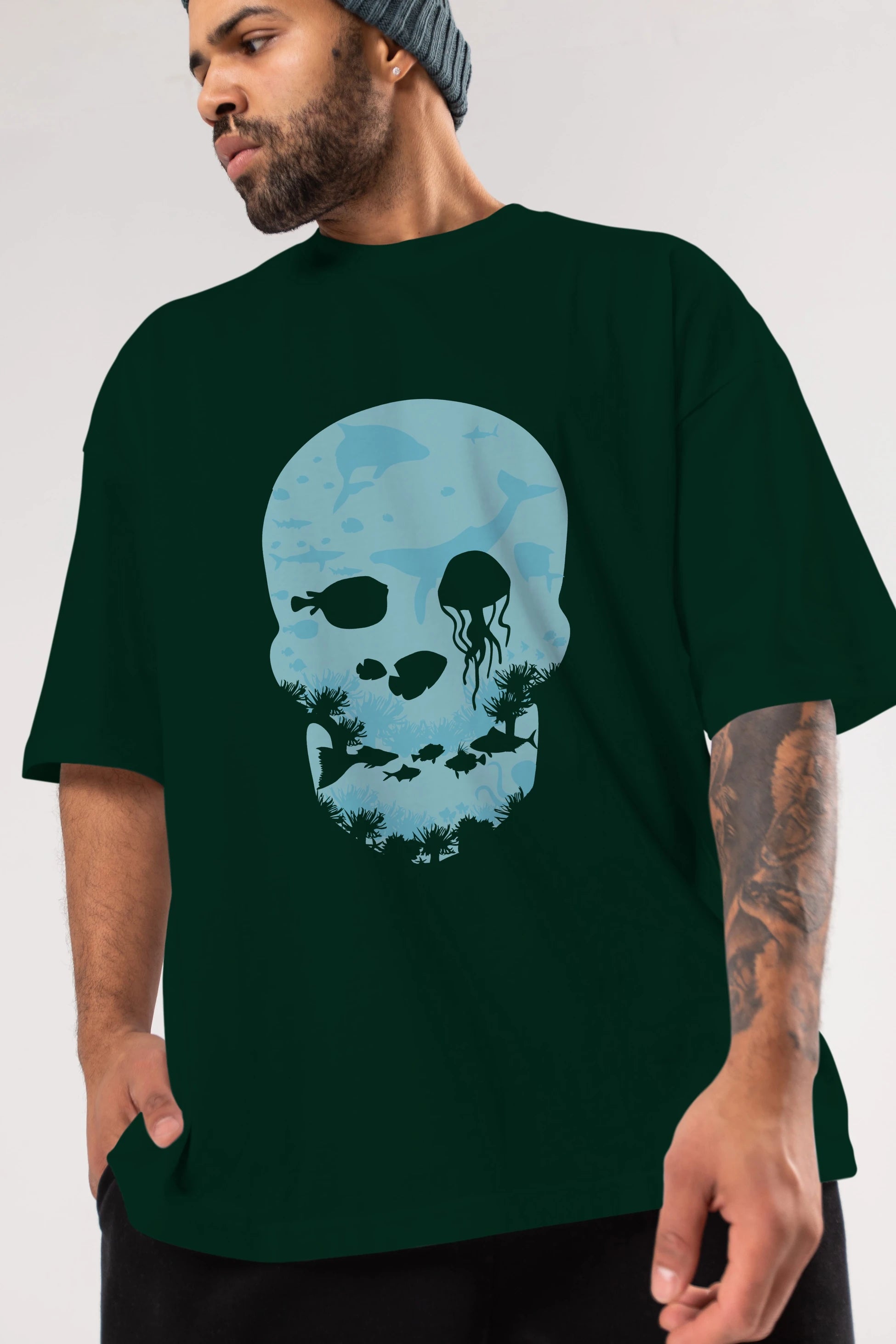 Dead Sea Ön Baskılı Oversize t-shirt %100 pamuk Erkek Kadın Unisex