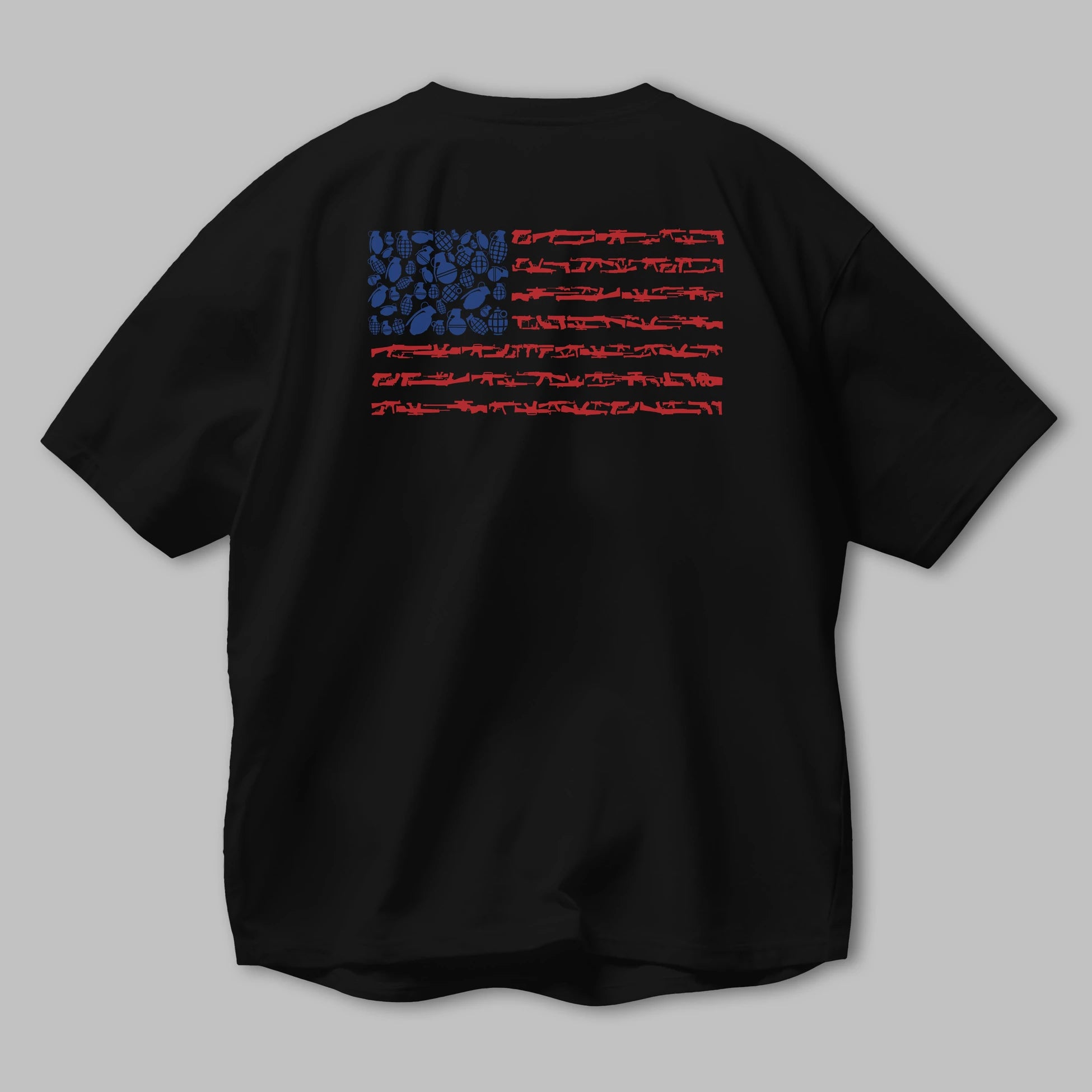 Weapon Flag Arka Baskılı Oversize t-shirt %100 pamuk Erkek Kadın Unisex