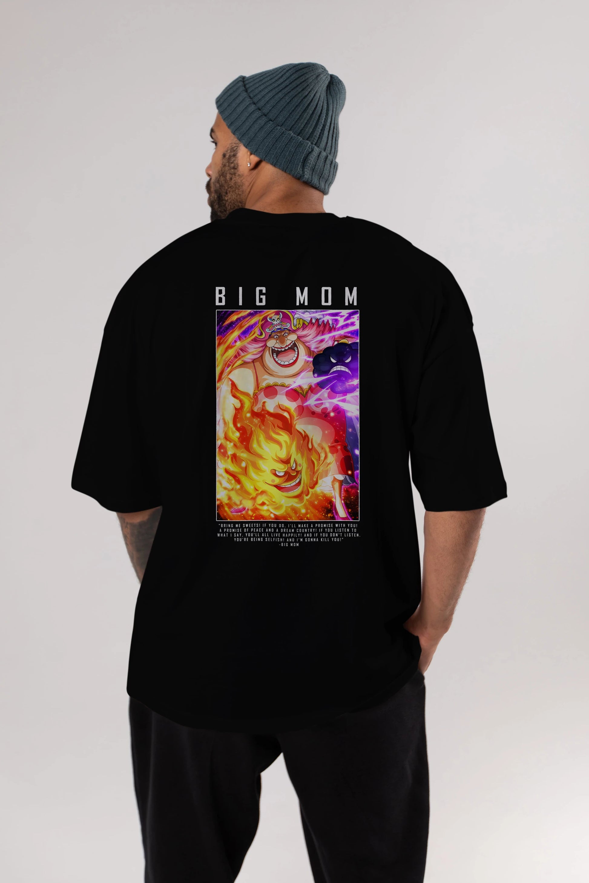 Charlotte Linlin Anime Arka Baskılı Oversize t-shirt Erkek Kadın Unisex %100 pamuk tişort