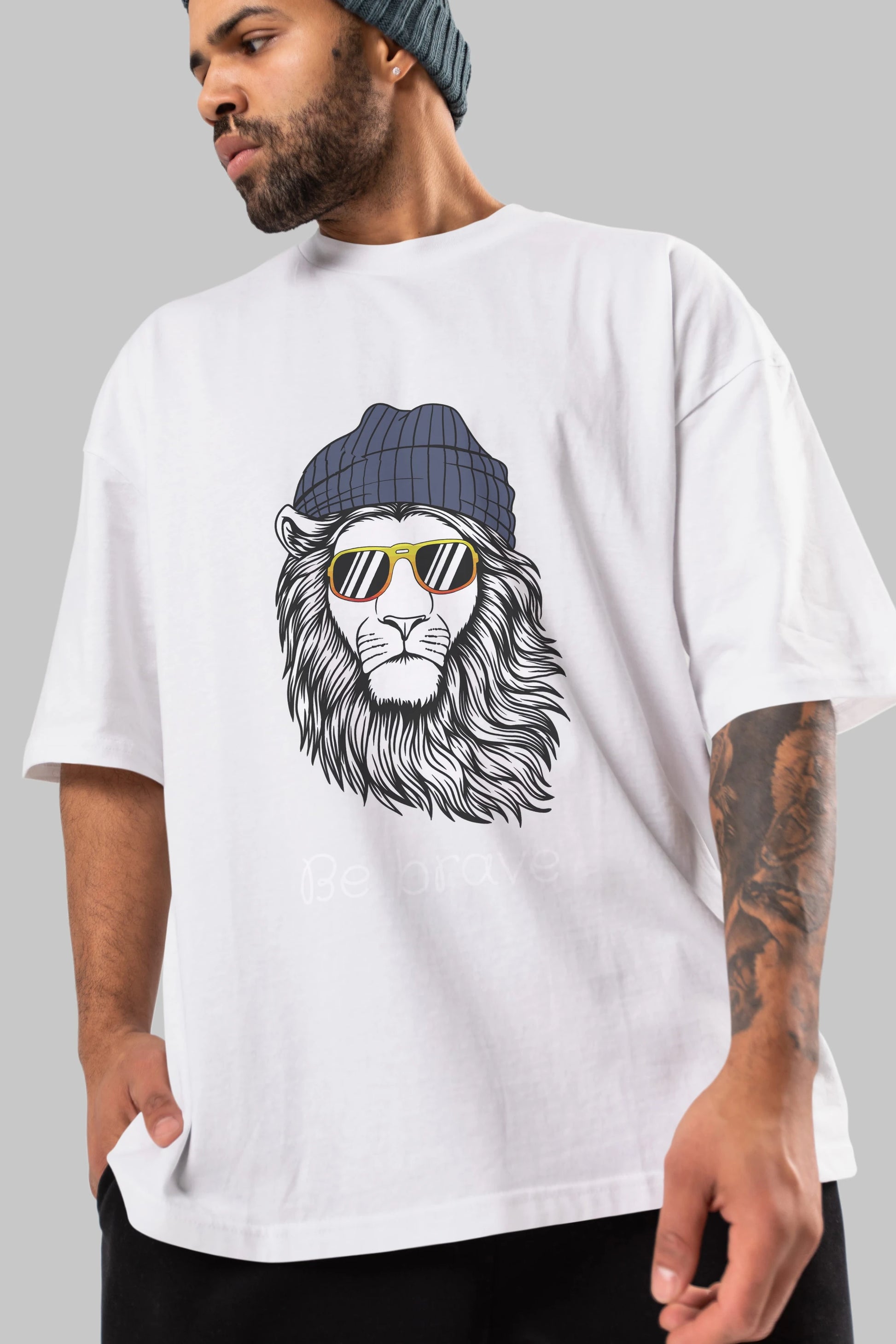 Be Brave Ön Baskılı Oversize t-shirt Erkek Kadın Unisex