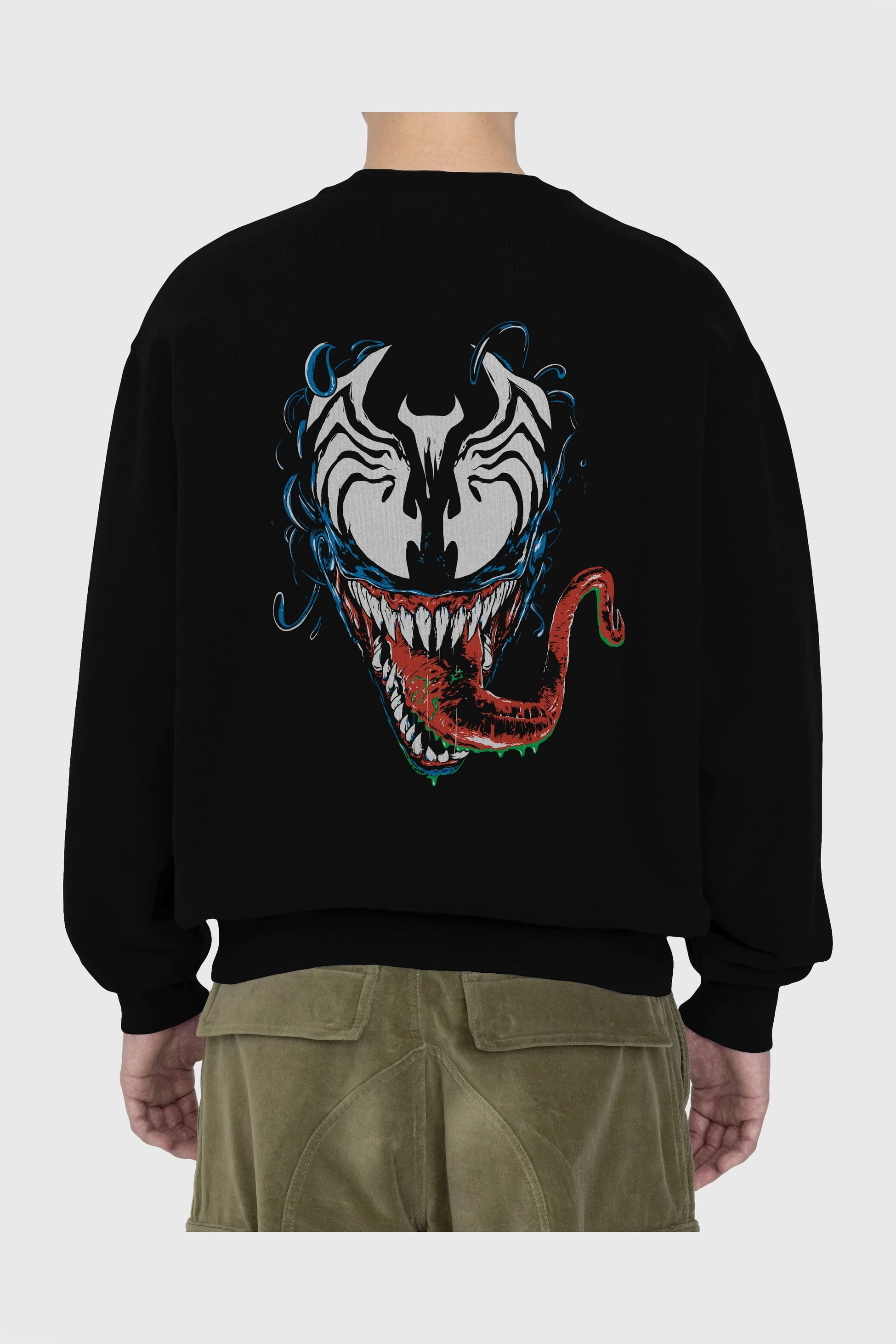 Venom (2) Arka Baskılı Oversize Sweatshirt Erkek Kadın Unisex
