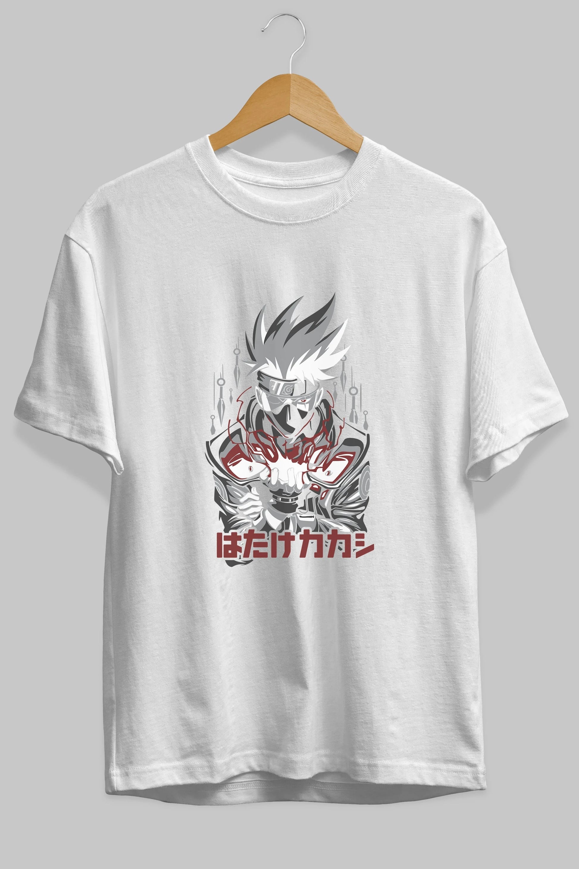 KAKASHI HATAKE NARUTO 1 Anime Ön Baskılı Oversize t-shirt %100 pamuk Erkek Kadın Unisex