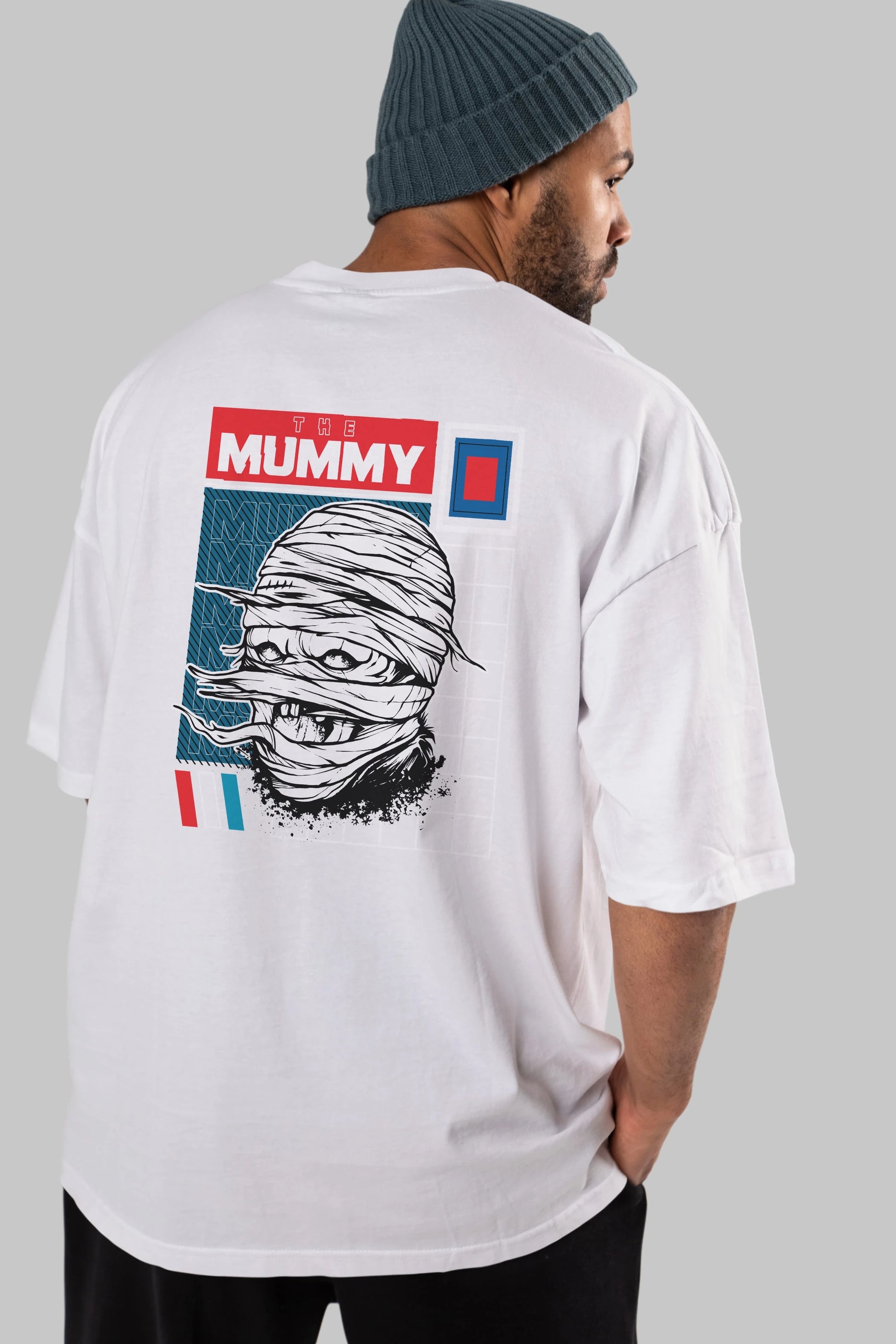 The Mummy Arka Baskılı Oversize t-shirt Erkek Kadın Unisex
