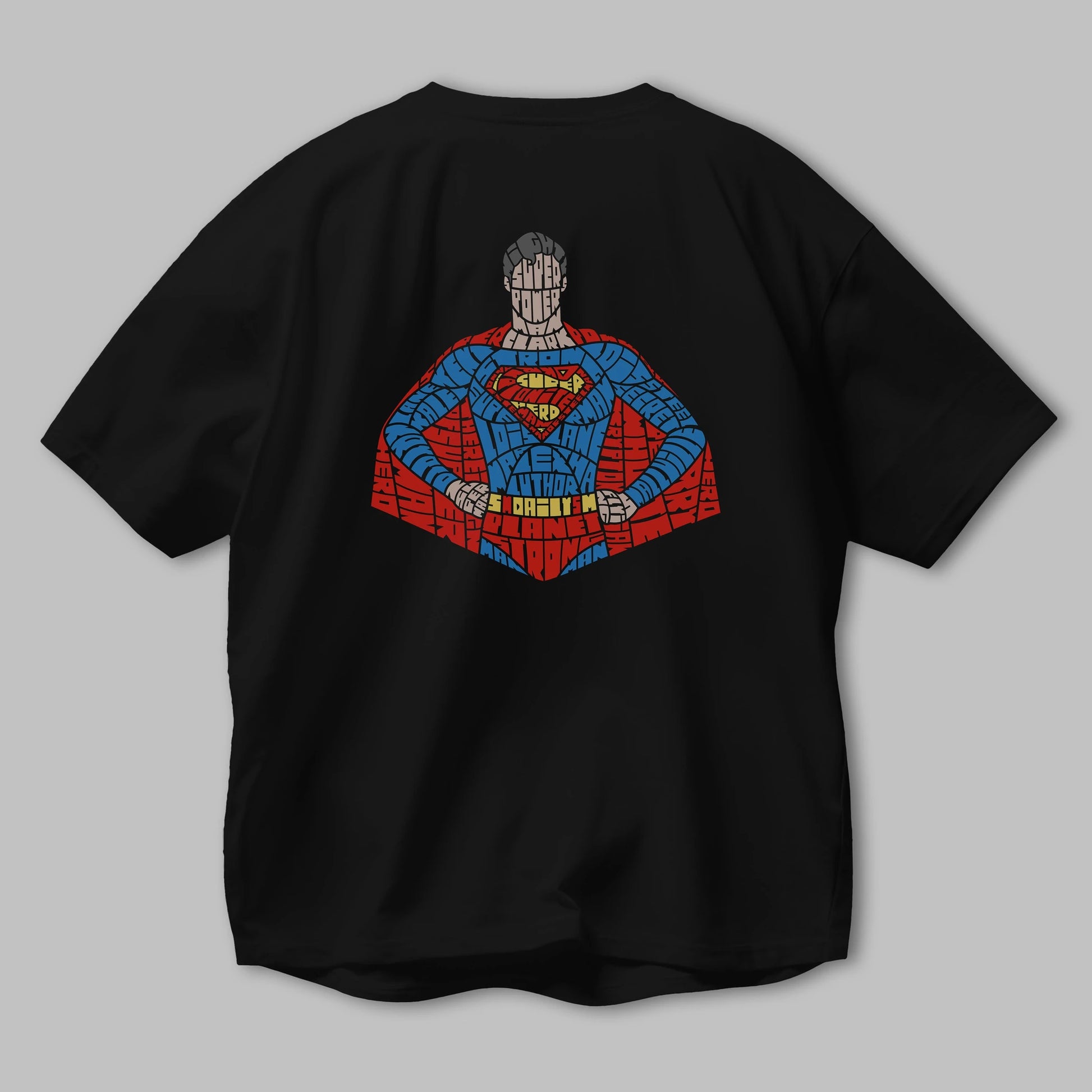 Kryptonian Arka Baskılı Oversize t-shirt %100 pamuk Erkek Kadın Unisex