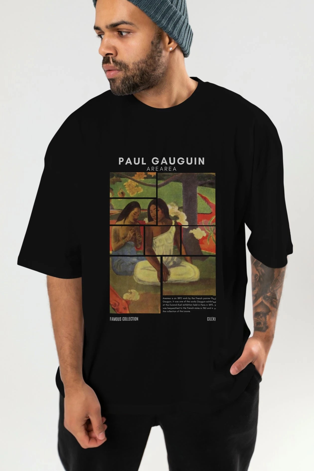 Paul Gauguin Arearea ön Baskılı Oversize t-shirt Erkek Kadın Bisiklet Yaka Pamuk tişort