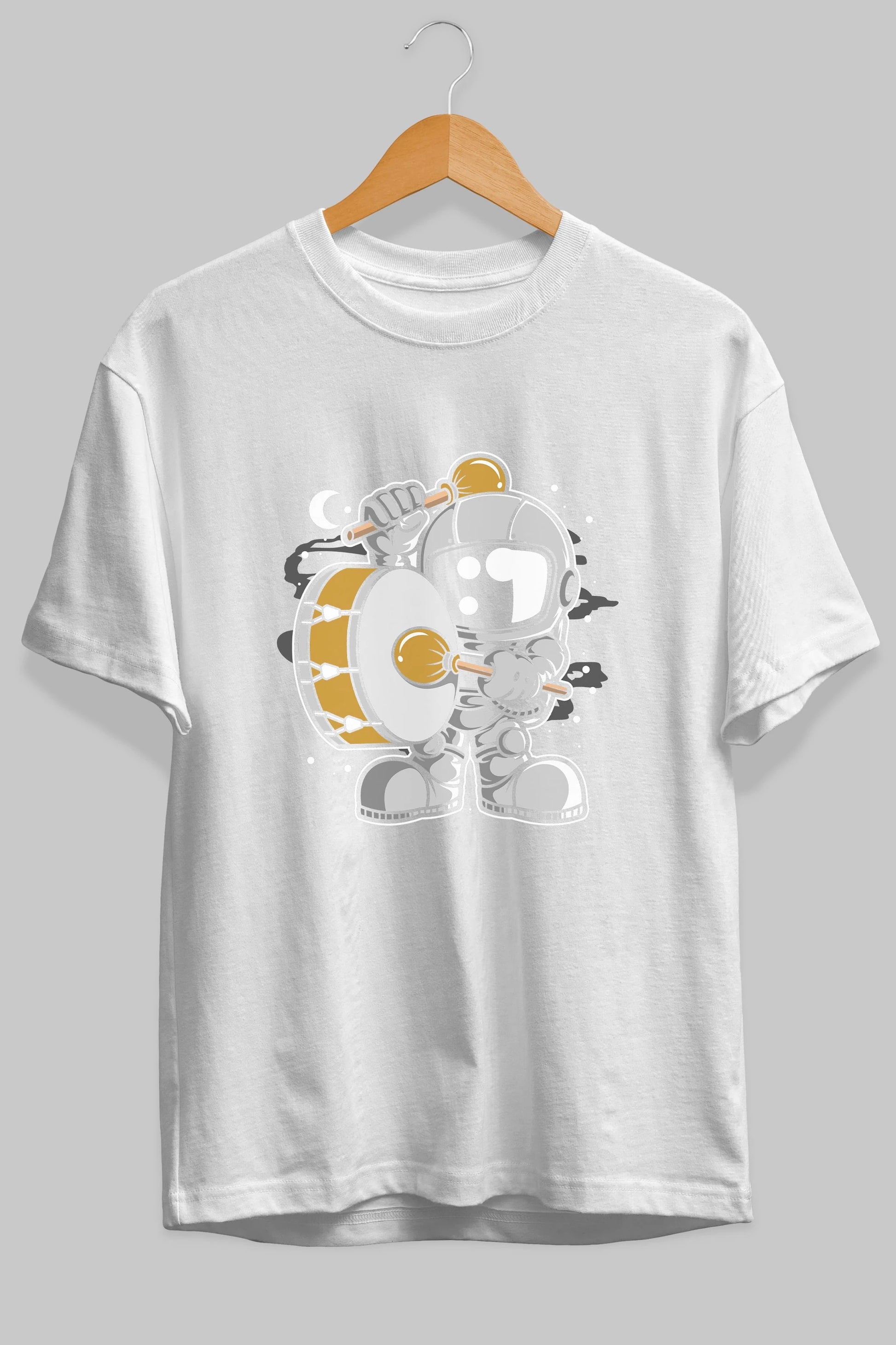 Astronaut Marching Band Ön Baskılı Oversize t-shirt Erkek Kadın Unisex