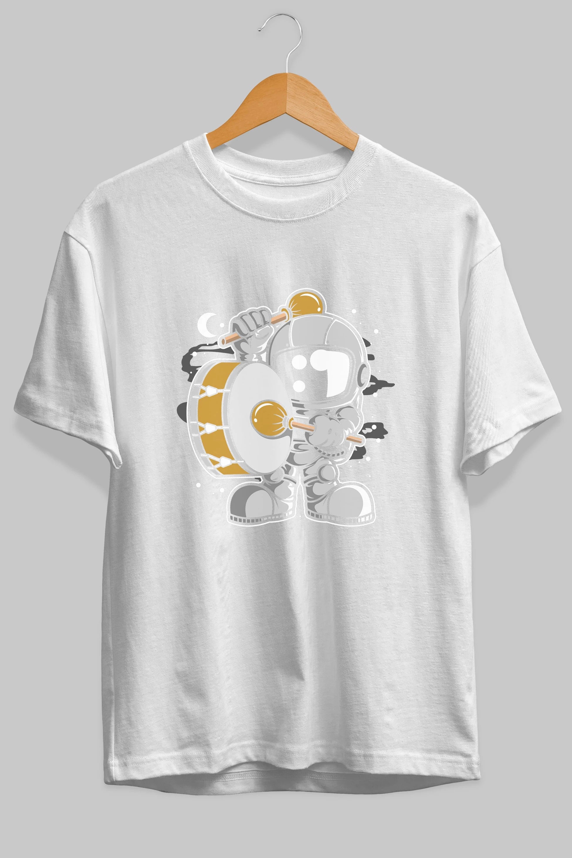 Astronaut Marching Band Ön Baskılı Oversize t-shirt Erkek Kadın Unisex
