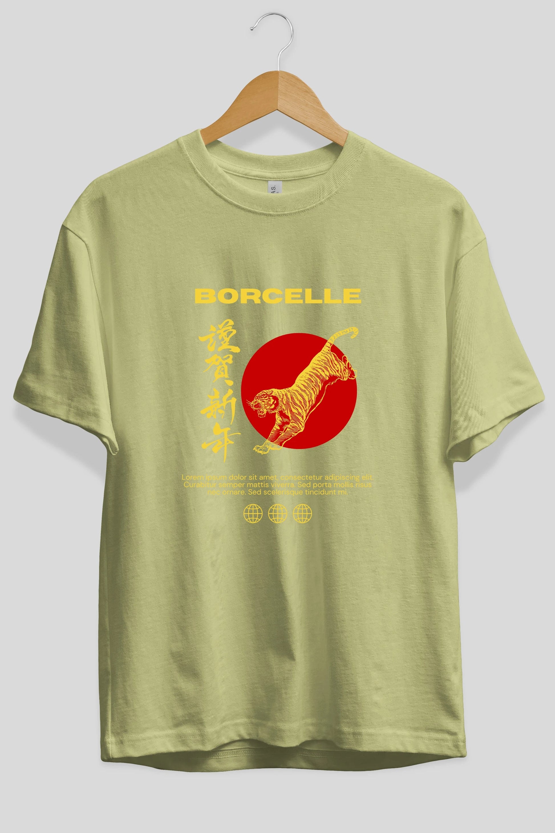 Borcelle Tiger Streetwear Ön Baskılı Oversize t-shirt Erkek Kadın Unisex