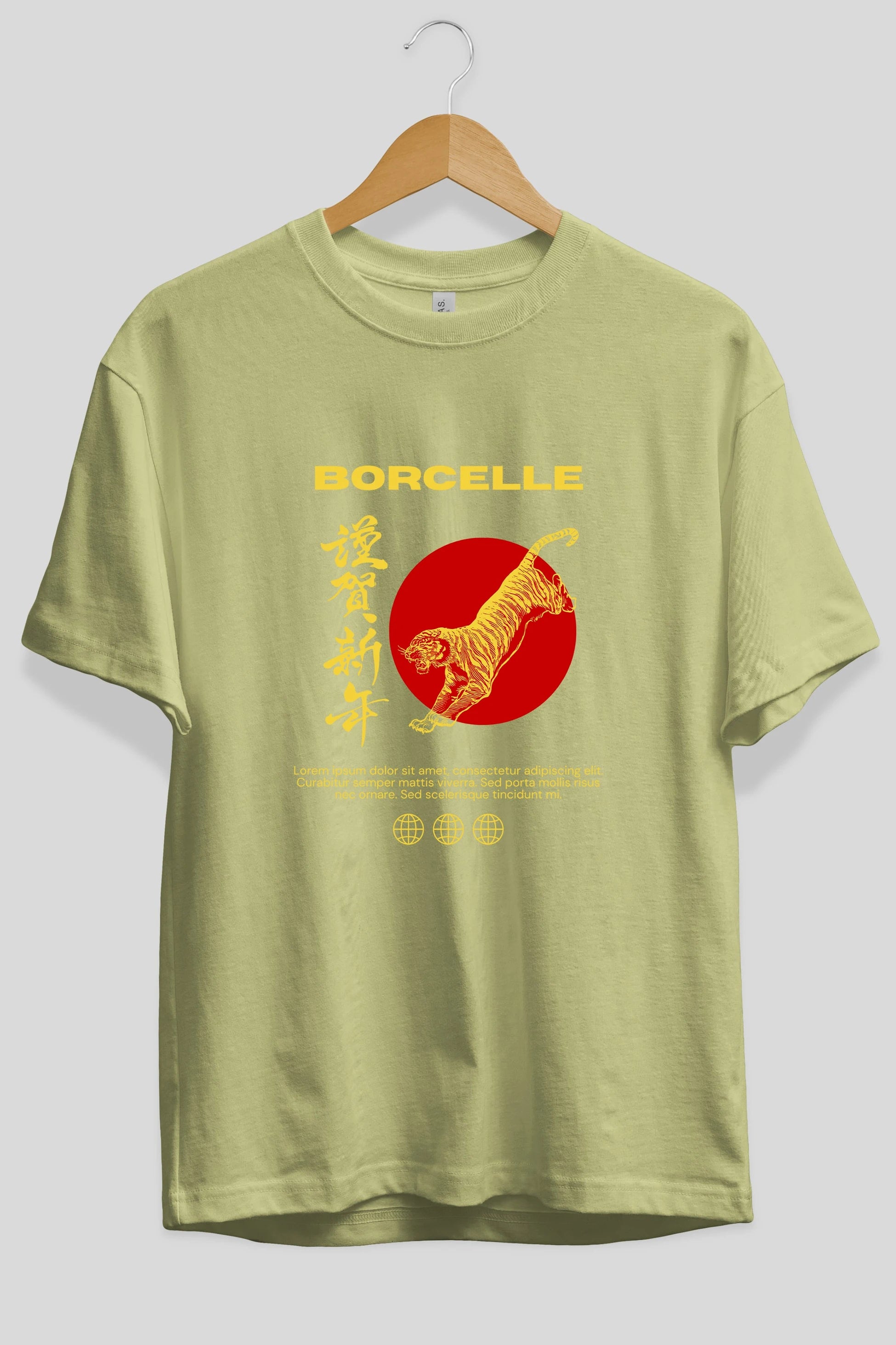 Borcelle Tiger Streetwear Ön Baskılı Oversize t-shirt Erkek Kadın Unisex