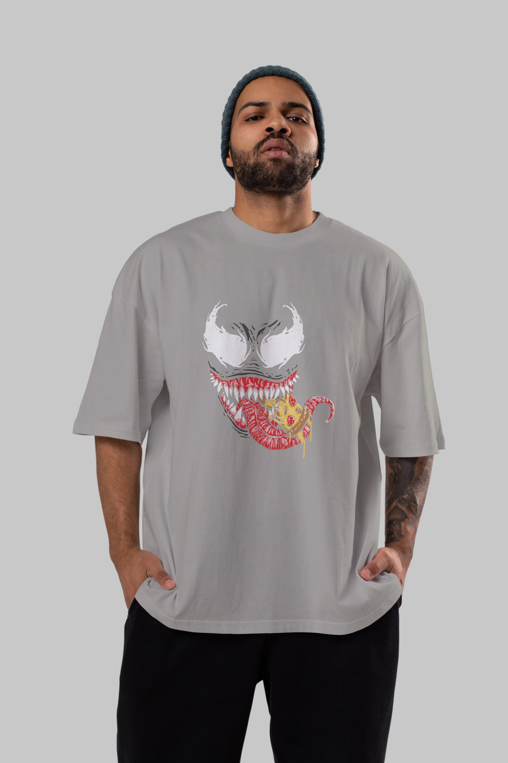 Venom (1) Ön Baskılı Oversize t-shirt Erkek Kadın Unisex %100 Pamuk Bisiklet Yaka tişort