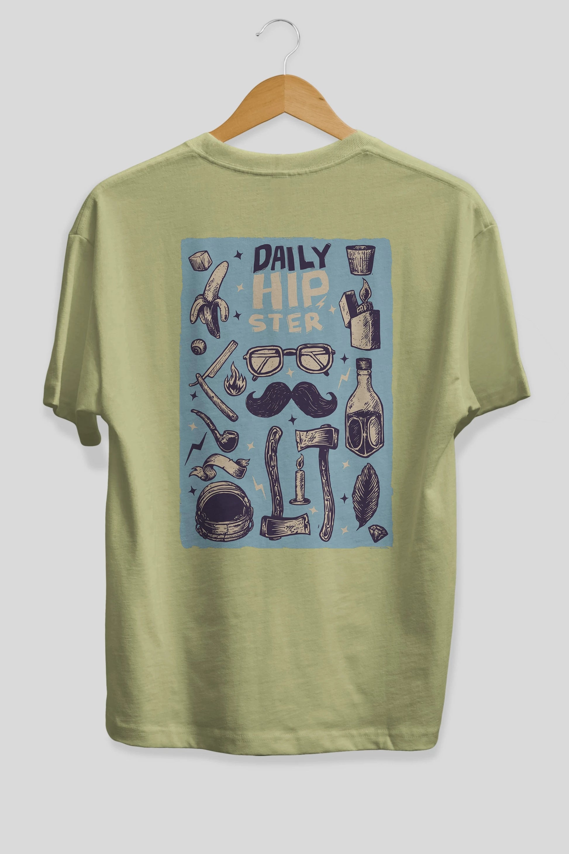 Hipster Arka Baskılı Oversize t-shirt Erkek Kadın Unisex %100 Pamuk