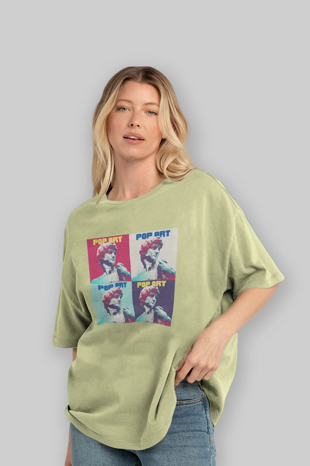Creative Pop Art Ön Baskılı Oversize t-shirt Erkek Kadın Unisex