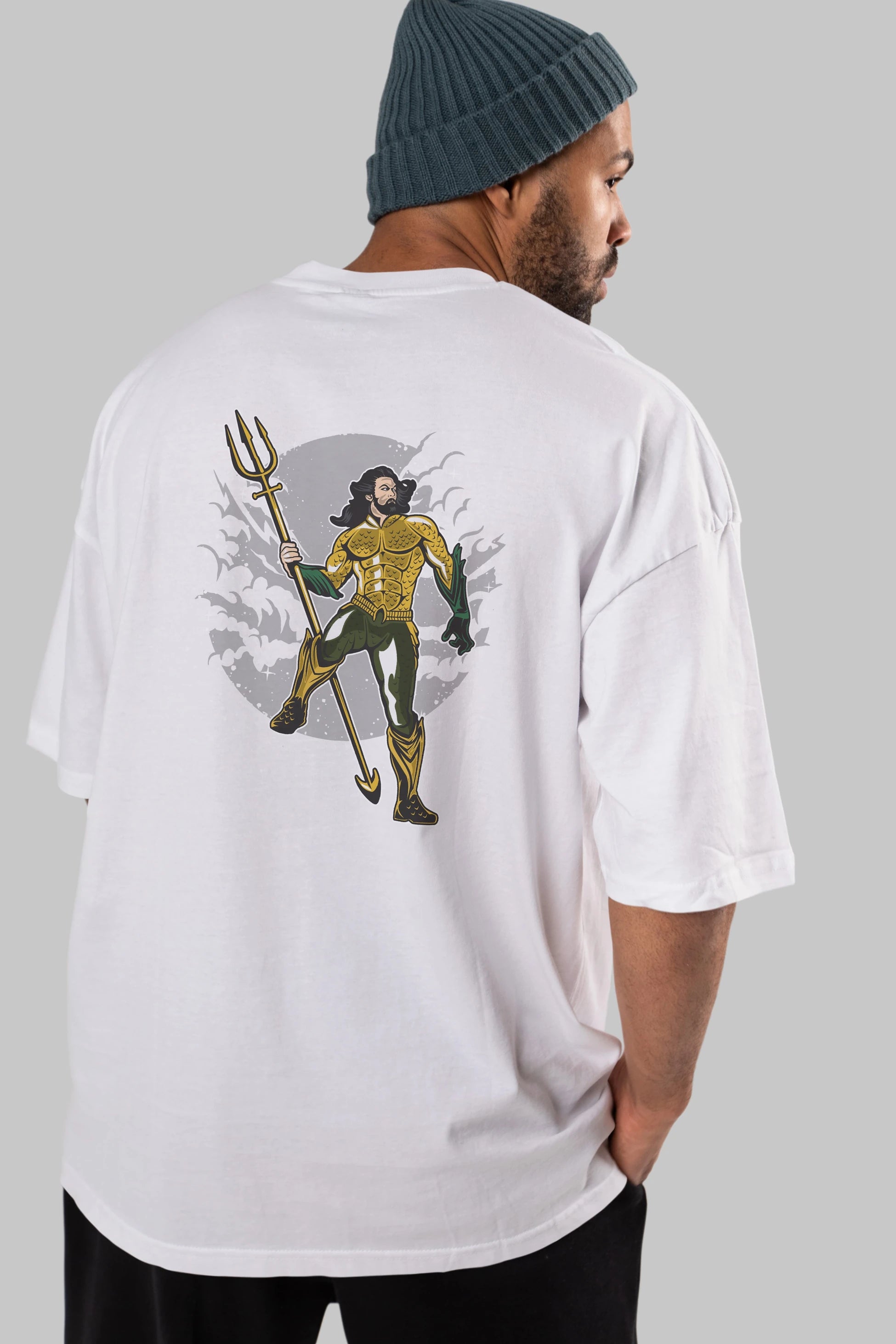 AQUAMAN Arka Baskılı Oversize t-shirt Erkek Kadın Unisex %100 Pamuk