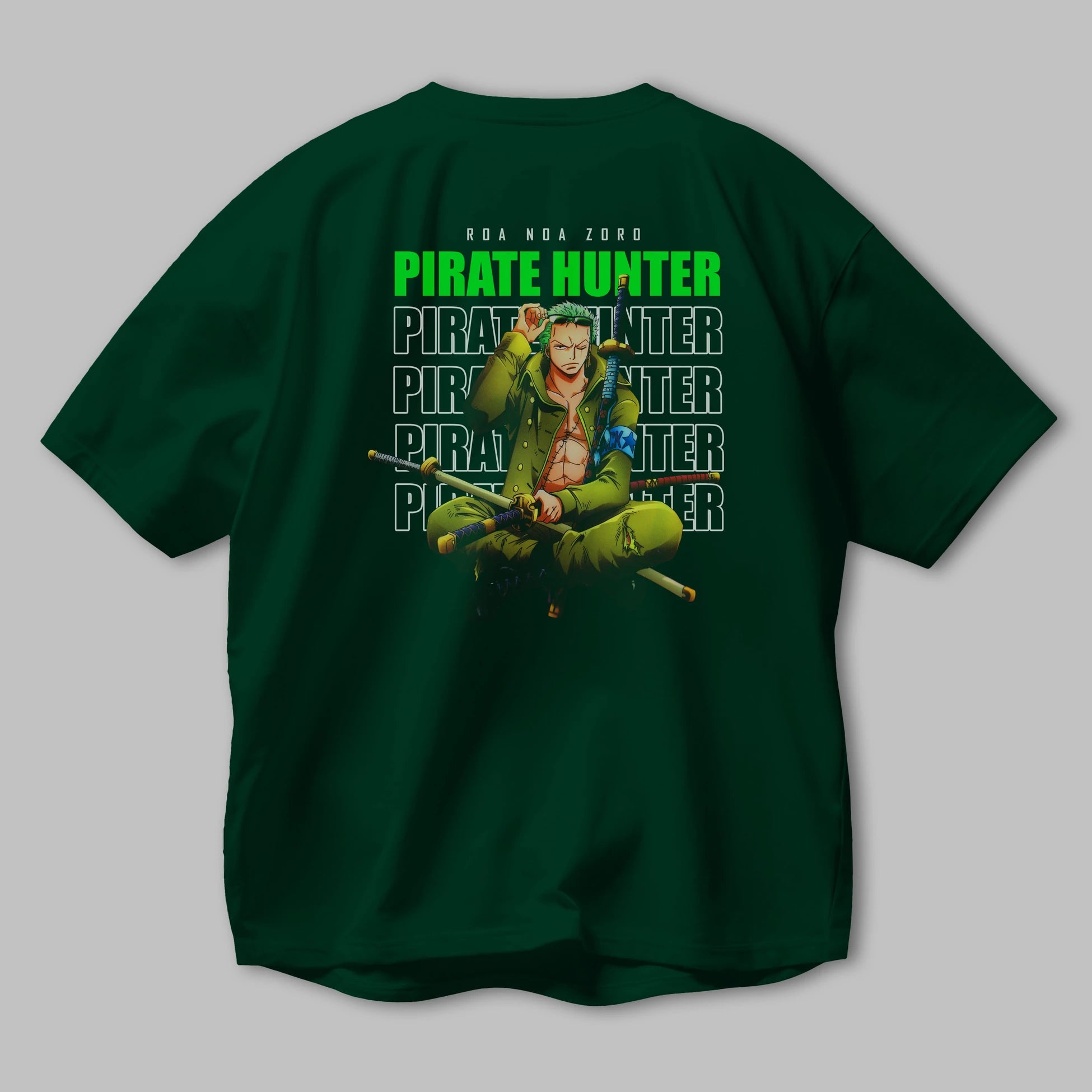 Roronoa Zoro 4 Anime Arka Baskılı Oversize t-shirt Erkek Kadın Unisex %100 pamuk tişort