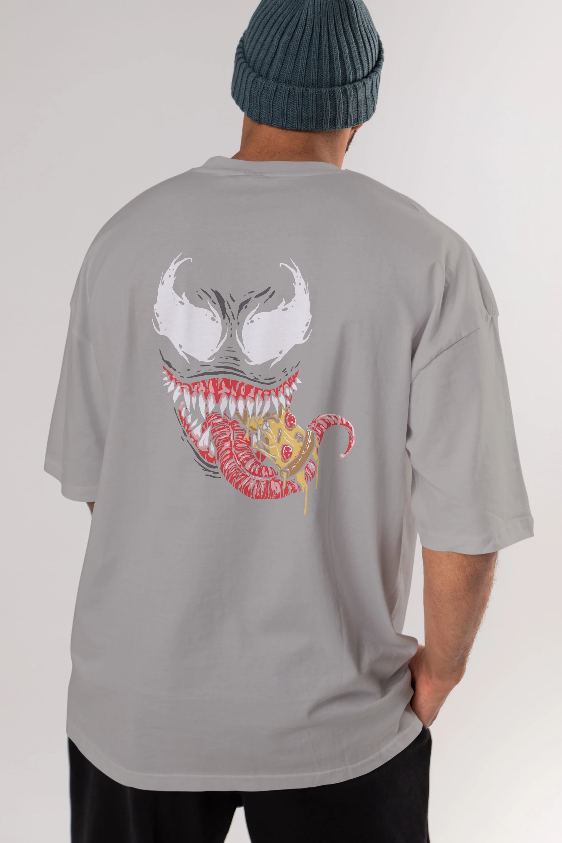 Venom (1) Arka Baskılı Oversize t-shirt Erkek Kadın Unisex %100 Pamuk Bisiklet Yaka tişort
