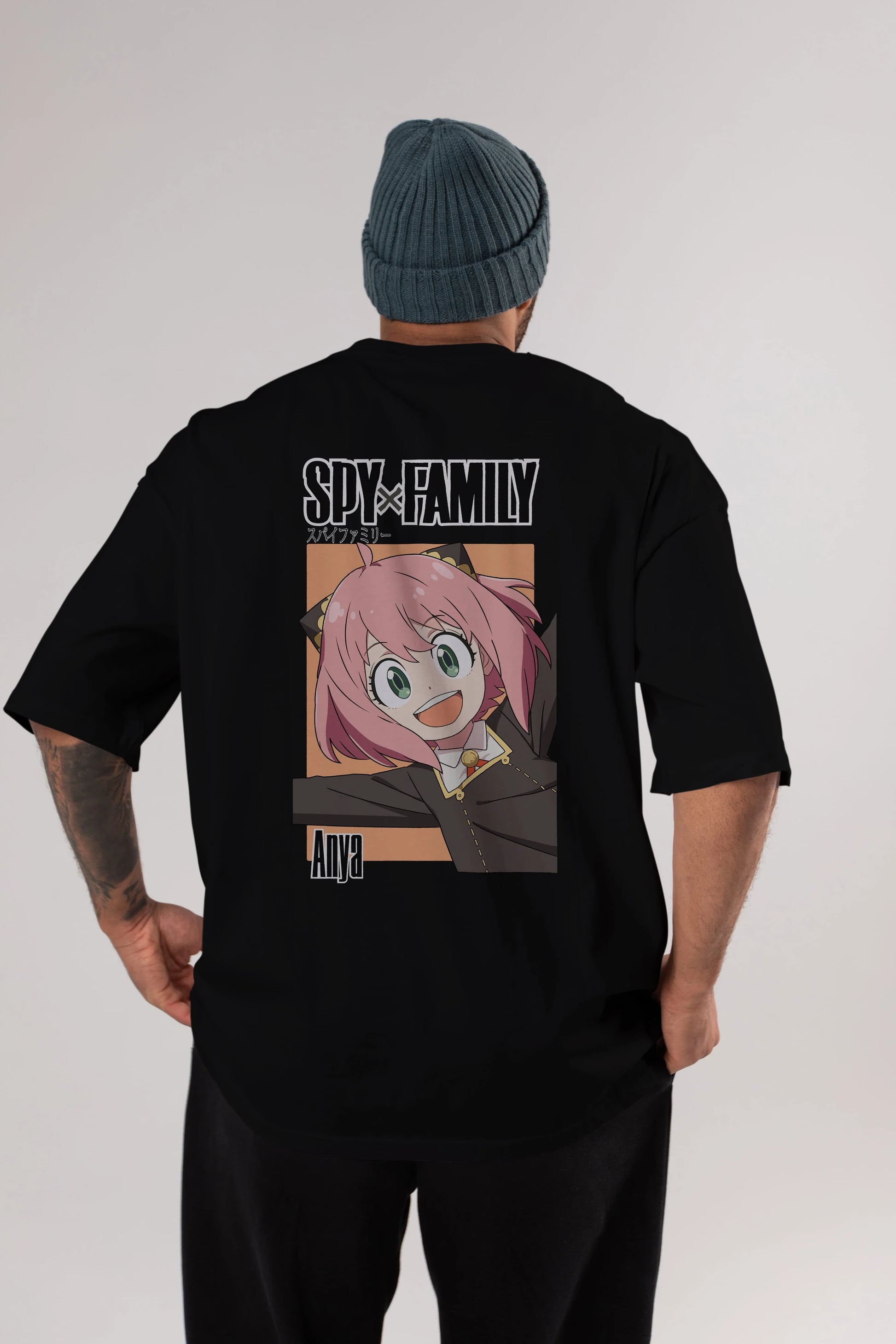 SPY X FAMILY Anya Anime Arka Baskılı Oversize t-shirt Erkek Kadın Unisex