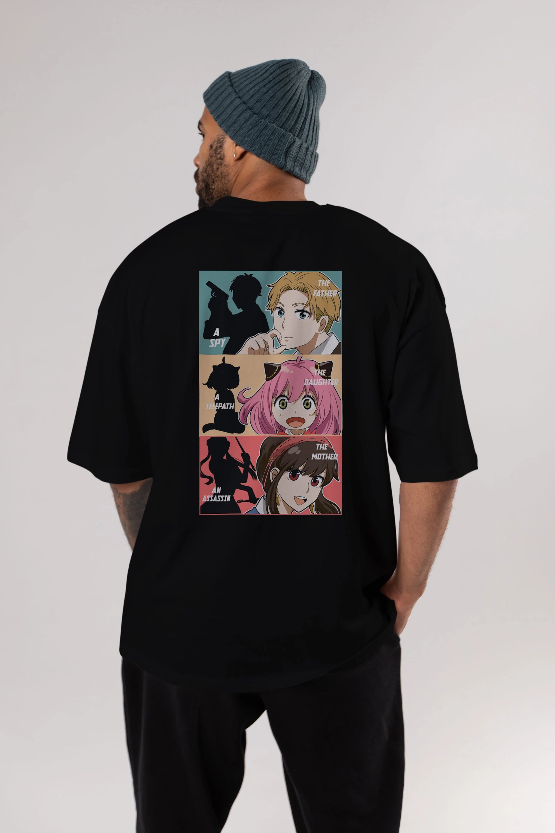 SPY X FAMILY Anime Arka Baskılı Oversize t-shirt Erkek Kadın Unisex