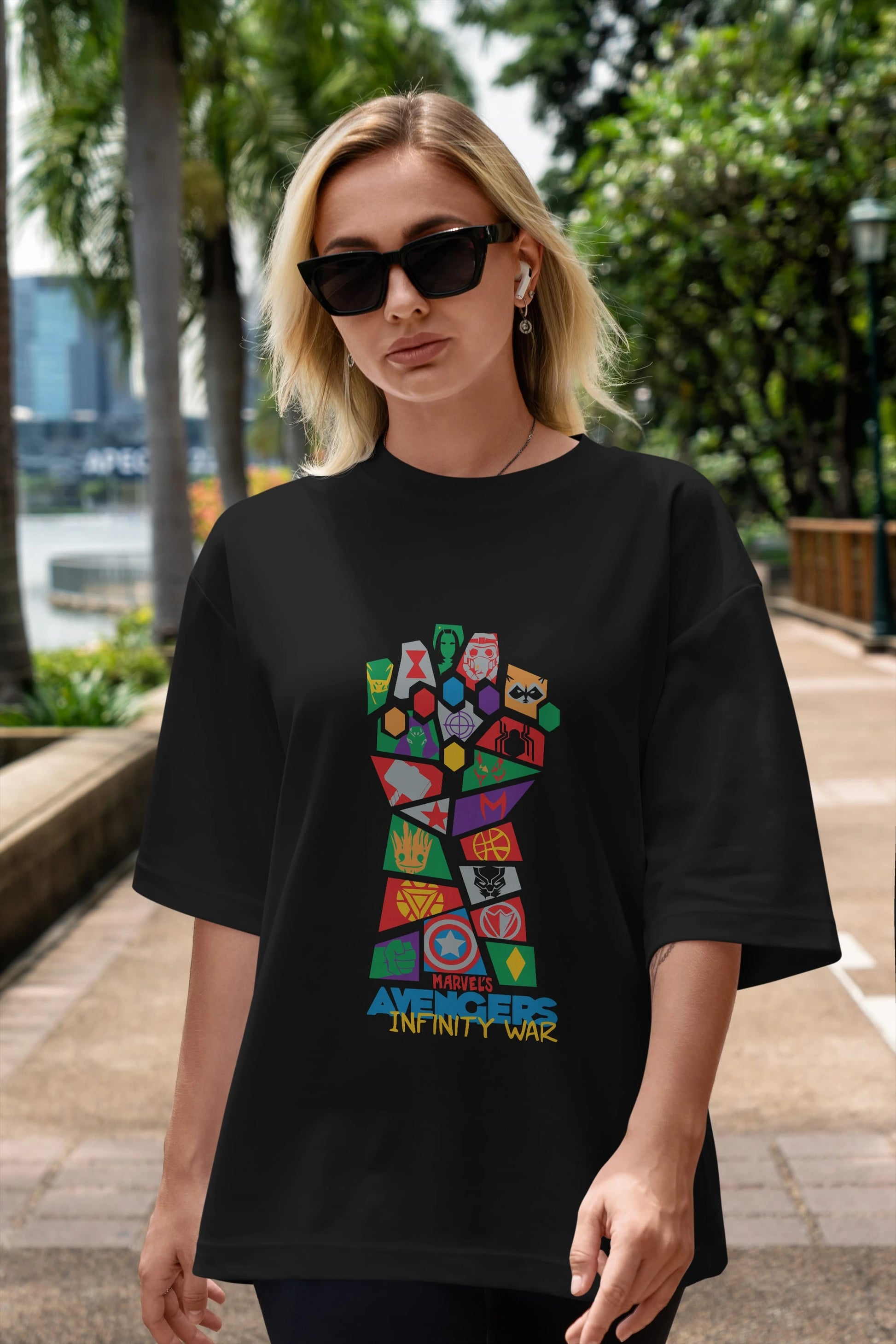 The Avengers Ön Baskılı Oversize t-shirt Erkek Kadın Unisex %100 Pamuk Bisiklet Yaka tişort