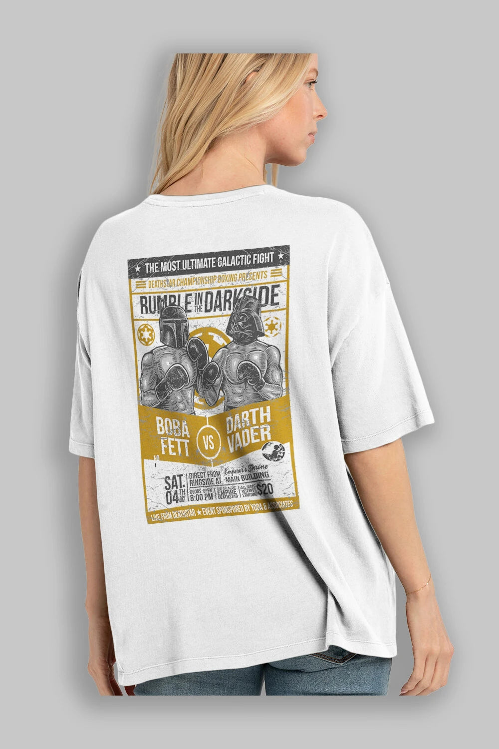 Rumble In The Darkside Arka Baskılı Oversize t-shirt Erkek Kadın Unisex %100 Pamuk