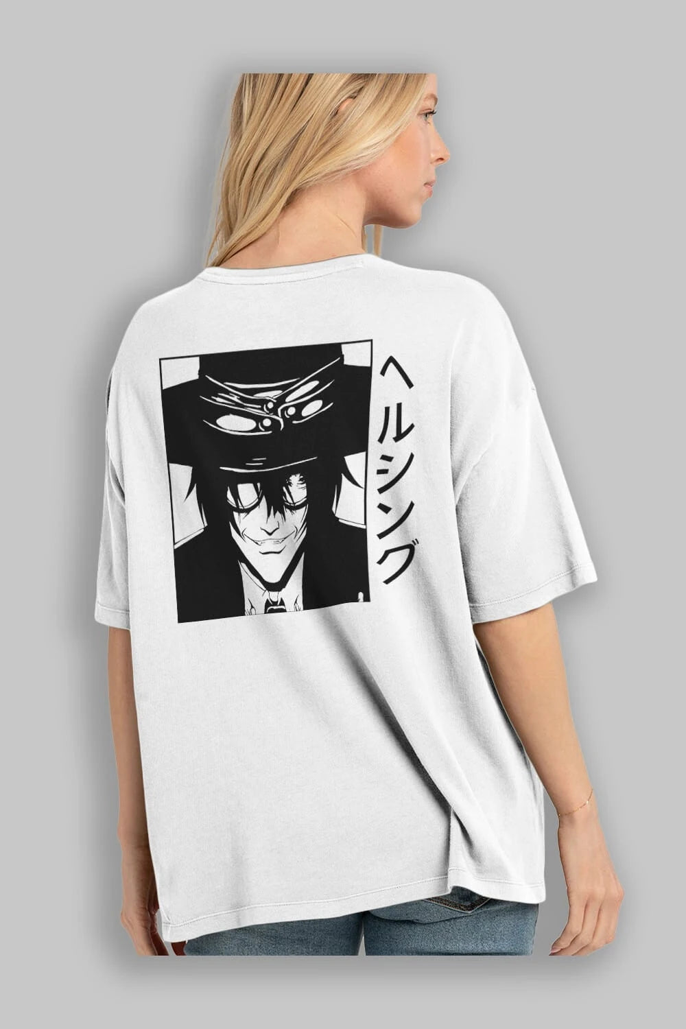 Alucard 1 Anime Arka Baskılı Oversize t-shirt Erkek Kadın Unisex