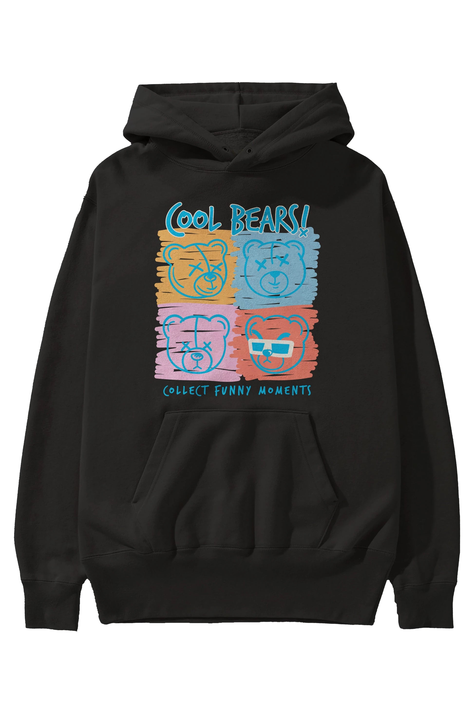 Cool Bears Ön Baskılı Hoodie Oversize Kapüşonlu Sweatshirt Erkek Kadın Unisex