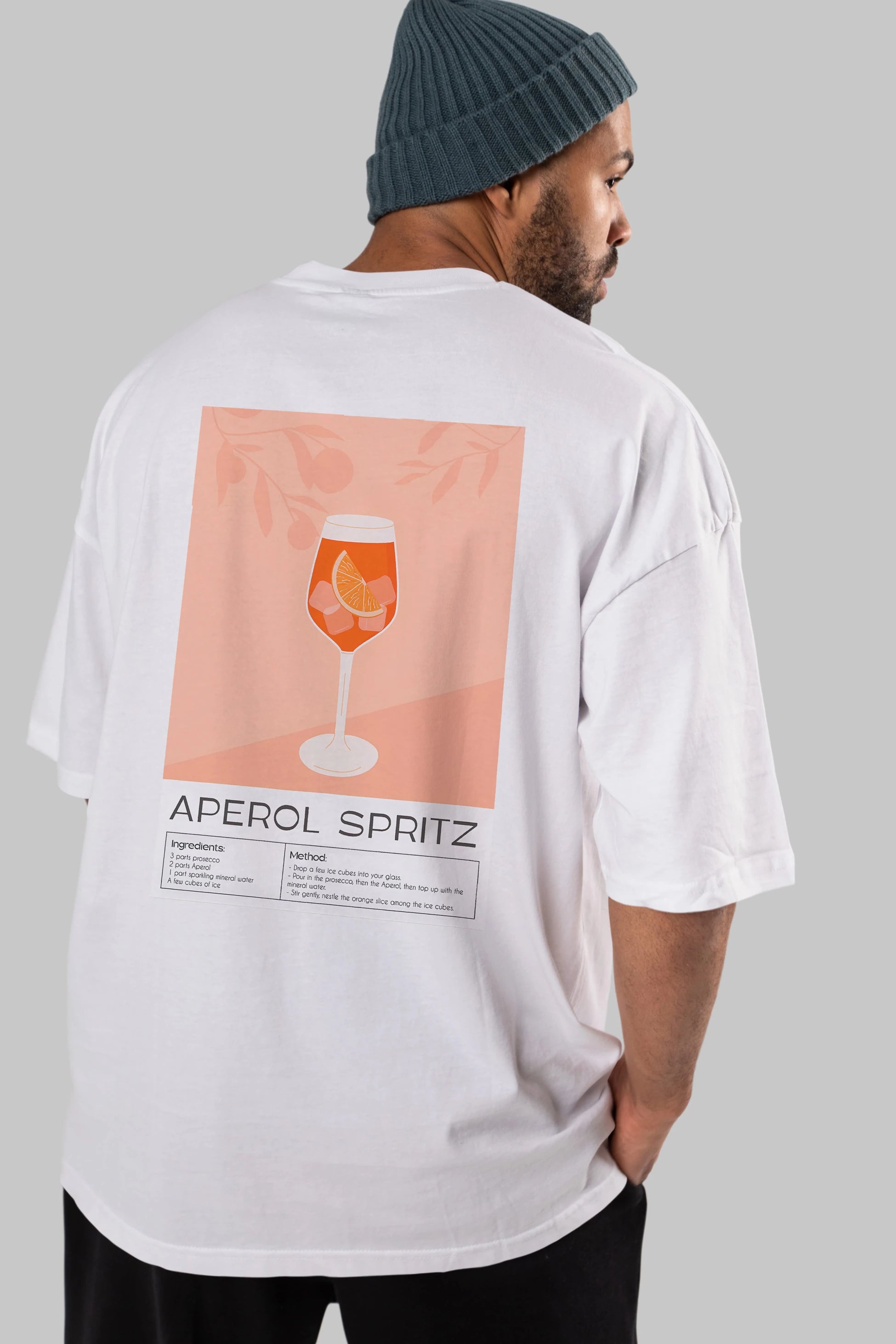 Aperol Spritz 7 Arka Baskılı Oversize t-shirt Erkek Kadın Unisex %100 Pamuk Bisiklet Yaka tişort