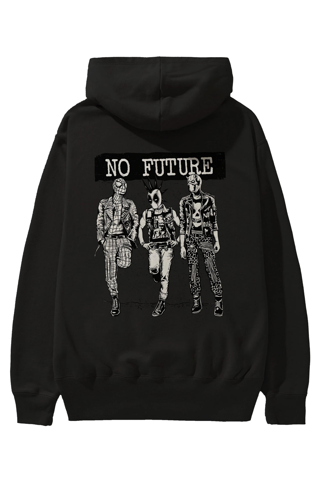 No Future Arka Baskılı Hoodie Oversize Kapüşonlu Sweatshirt Erkek Kadın Unisex