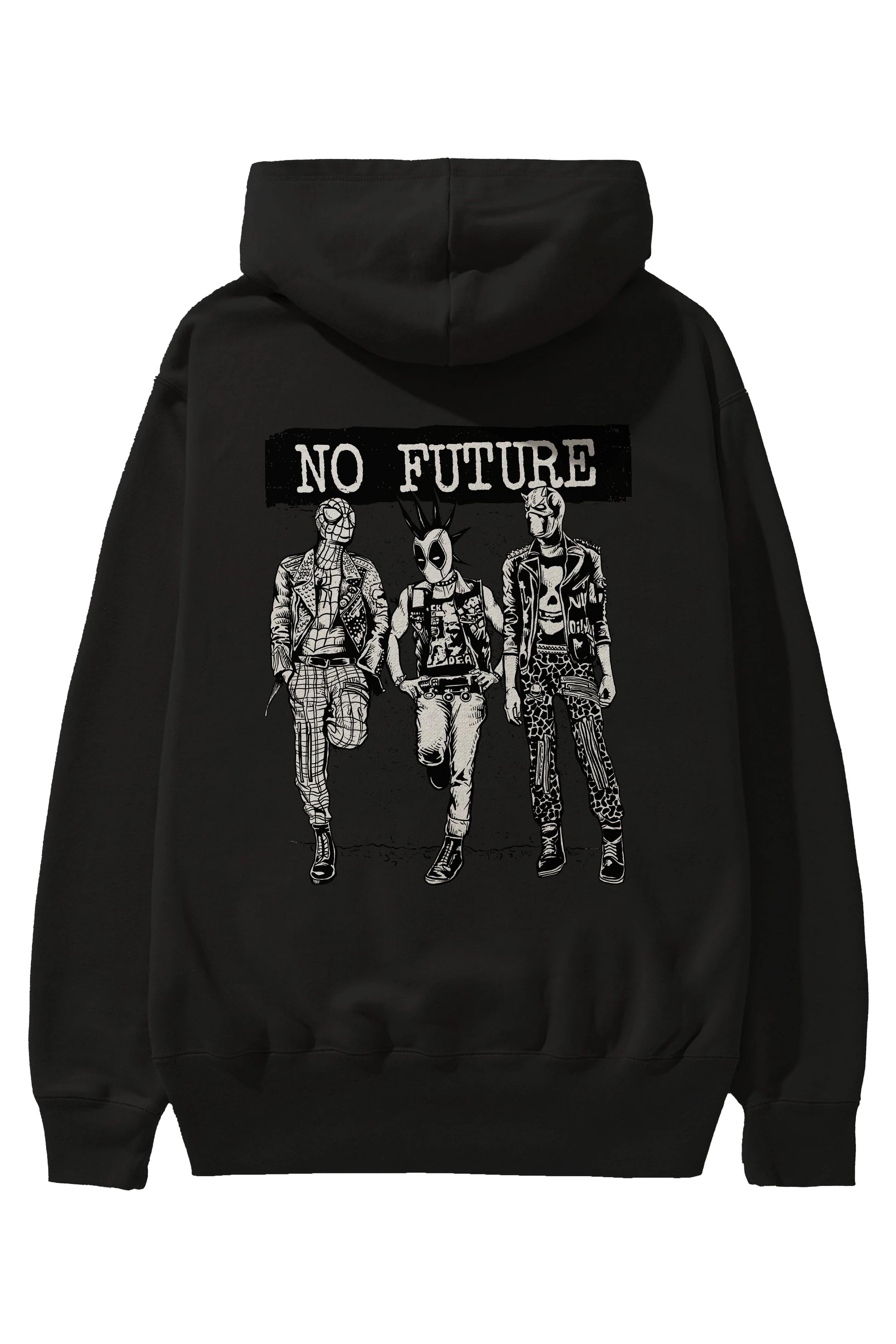 No Future Arka Baskılı Hoodie Oversize Kapüşonlu Sweatshirt Erkek Kadın Unisex