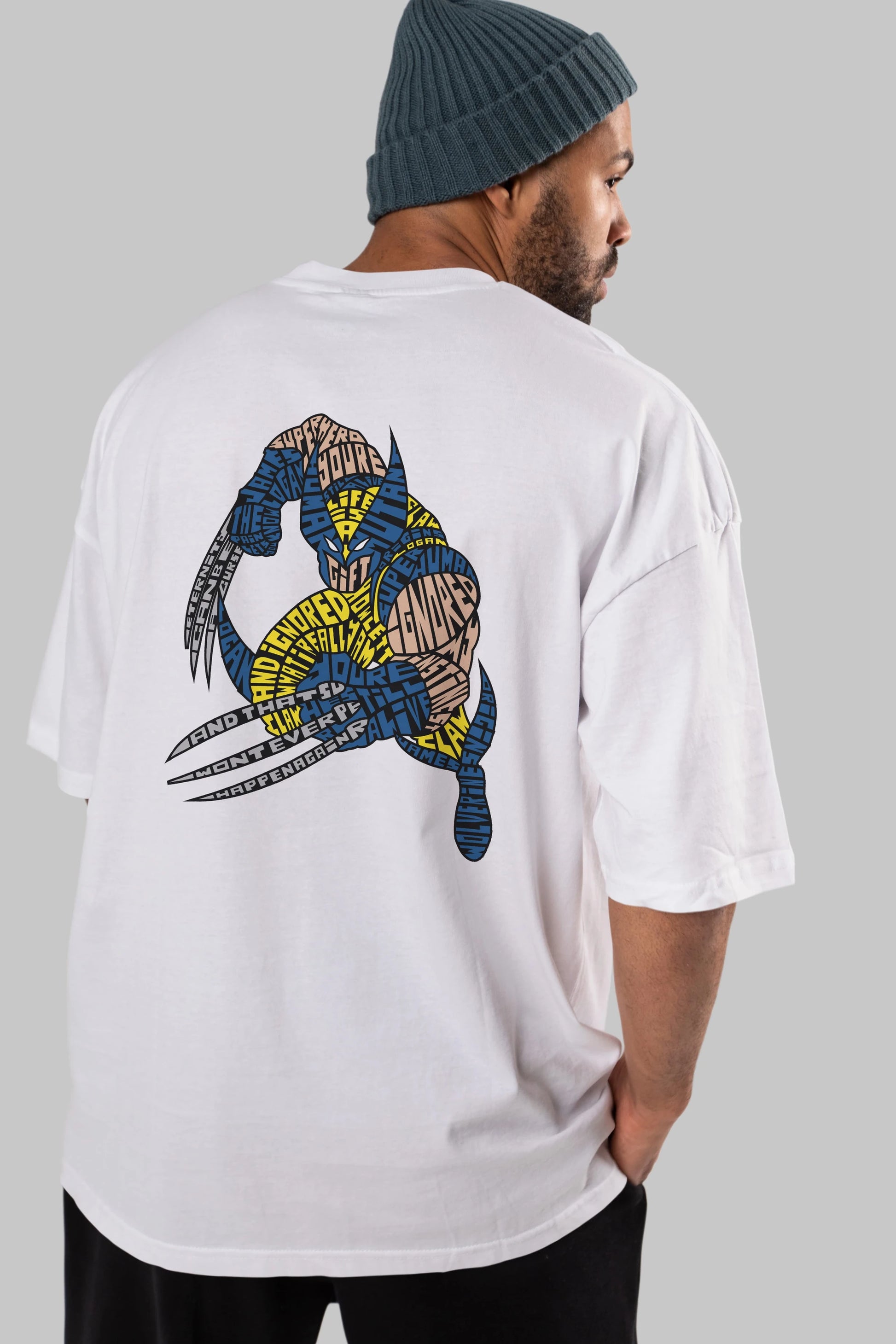 Logan Arka Baskılı Oversize t-shirt %100 pamuk Erkek Kadın Unisex