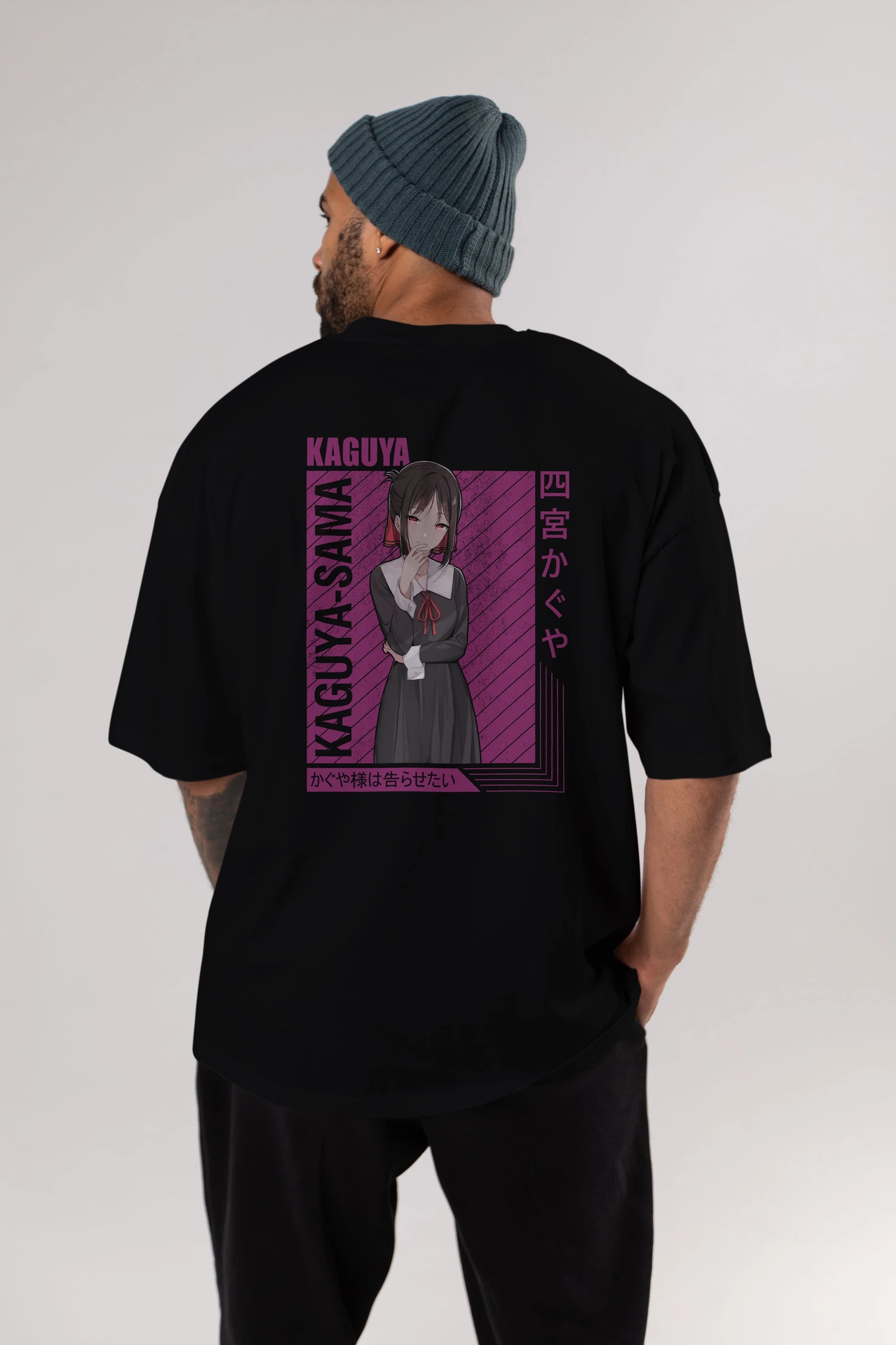 Kaguya Shinomiya 4 1 Anime Arka Baskılı Oversize t-shirt Erkek Kadın Unisex