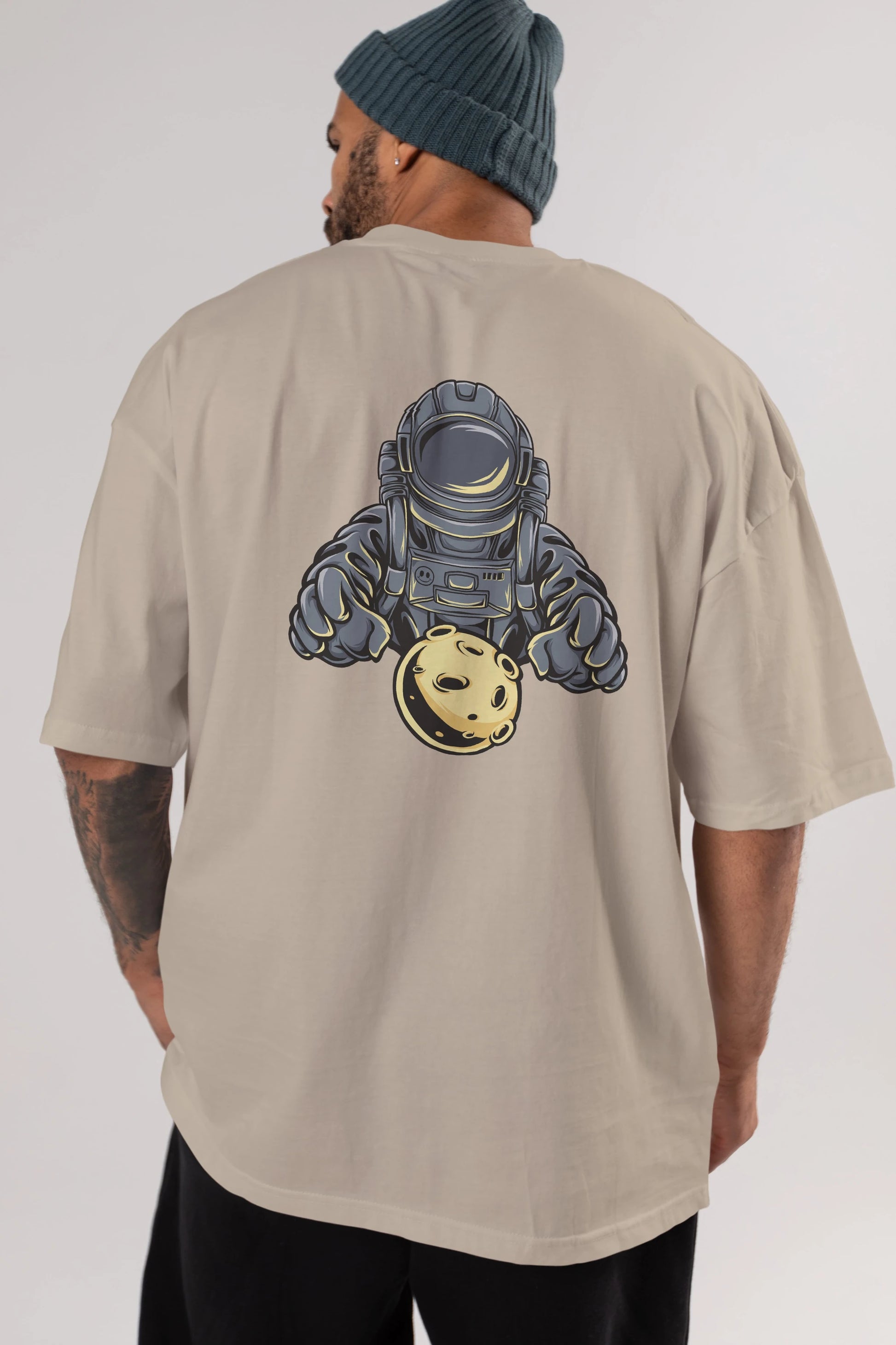 Astromoon tshirt Arka Baskılı Oversize t-shirt Erkek Kadın Unisex