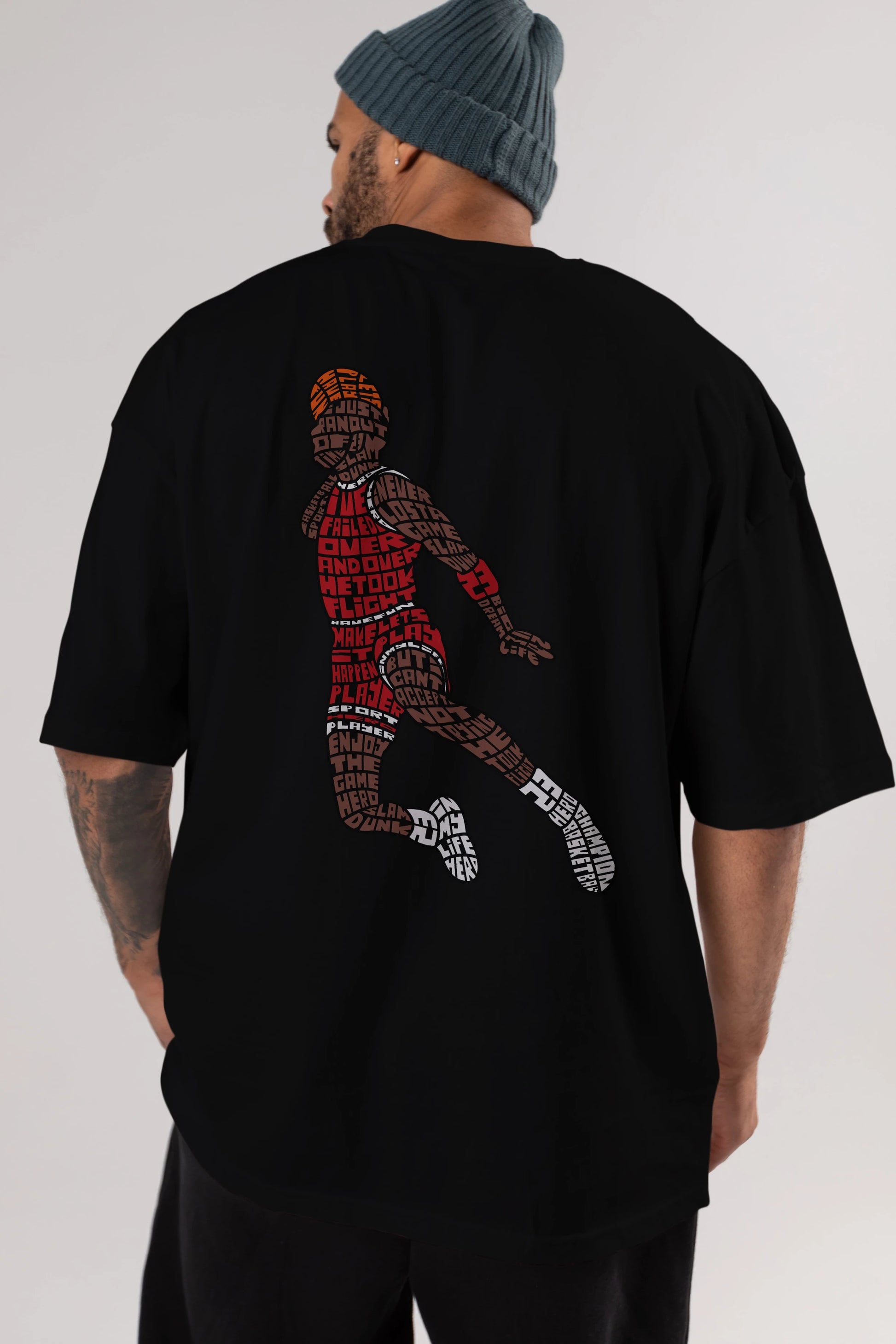 Slamdunk Arka Baskılı Oversize t-shirt %100 pamuk Erkek Kadın Unisex