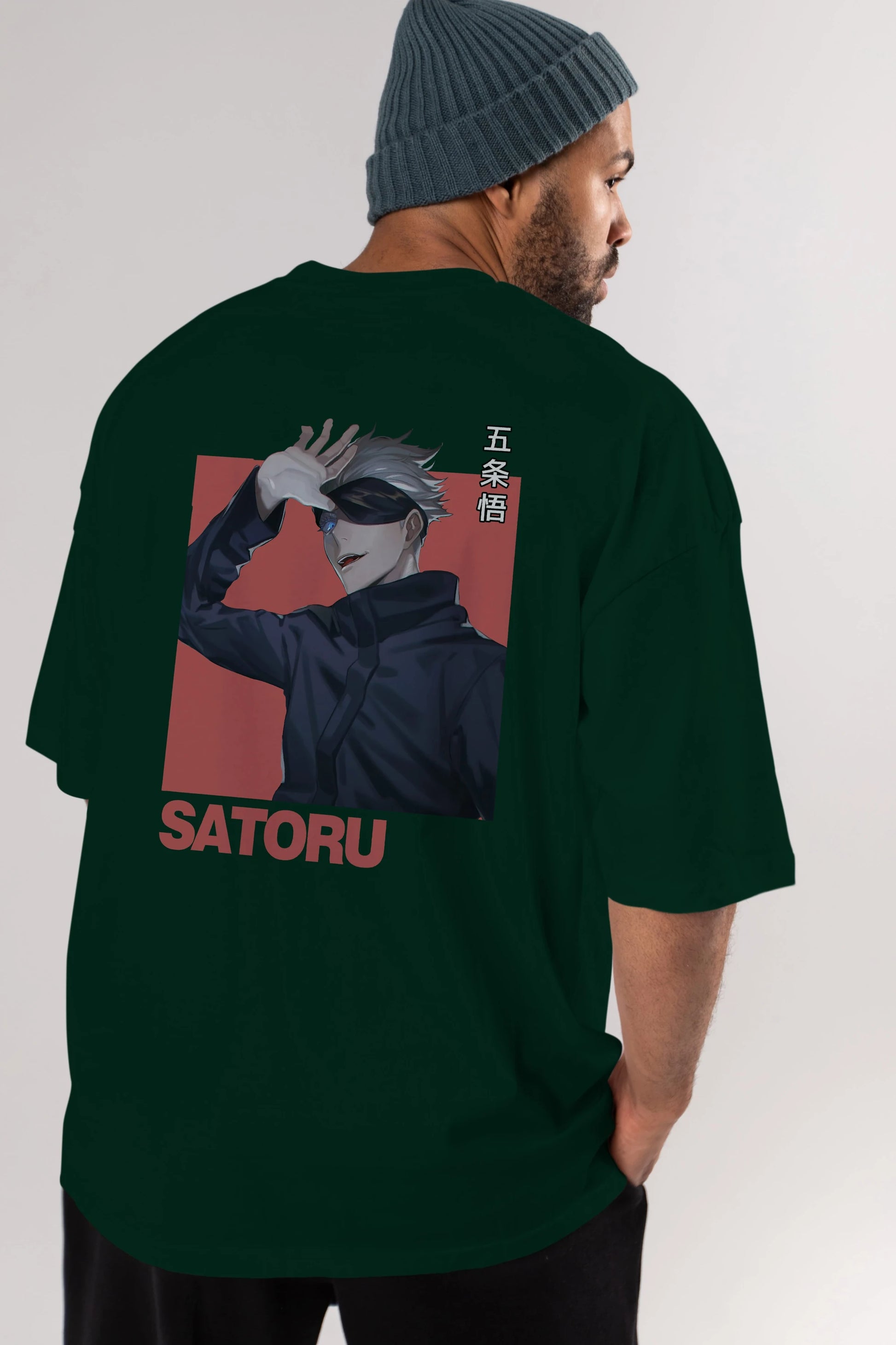 SATORU GOJO 2 Anime Arka Baskılı Oversize t-shirt Erkek Kadın Unisex
