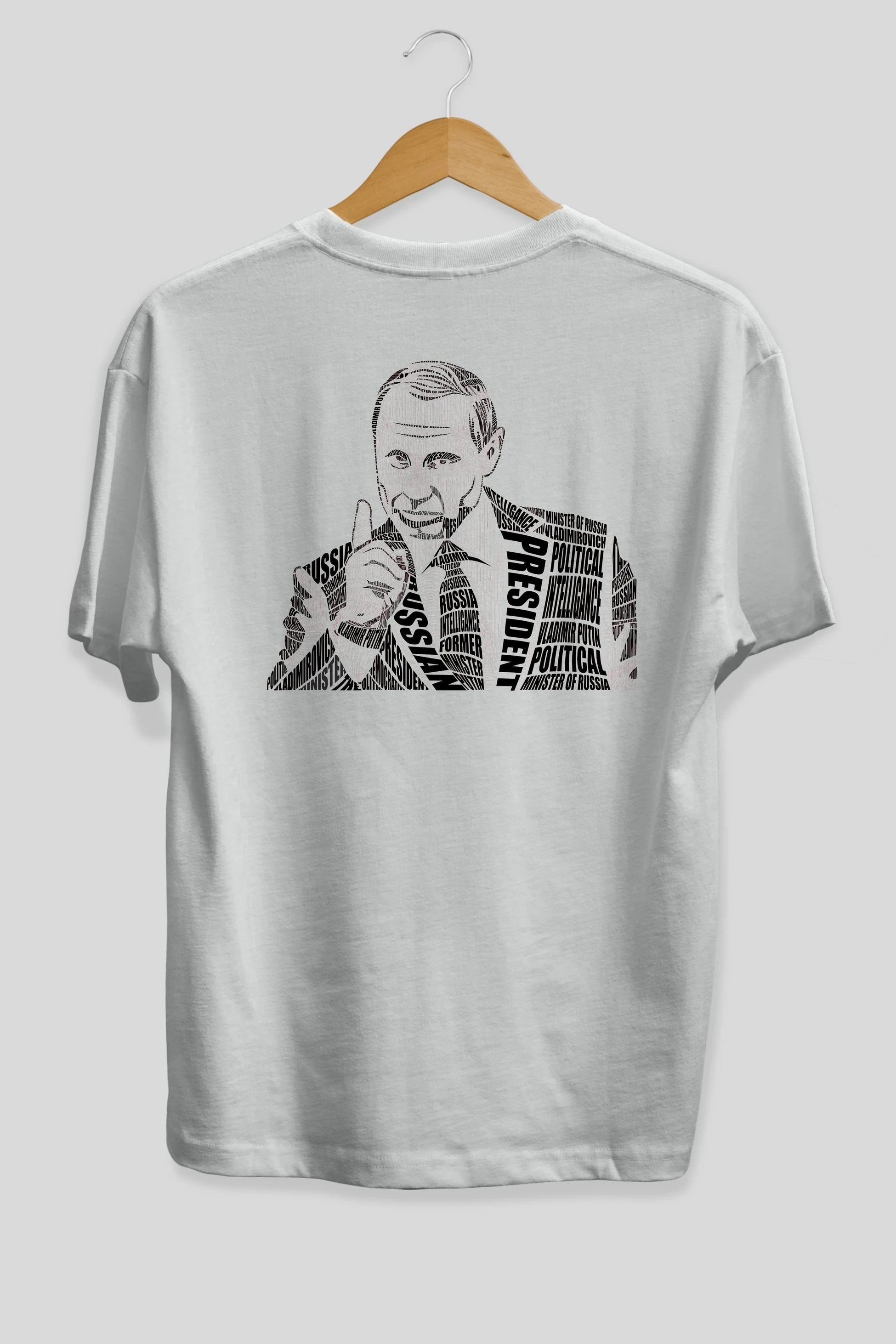Putin Calligram Arka Baskılı Oversize t-shirt %100 pamuk Erkek Kadın Unisex
