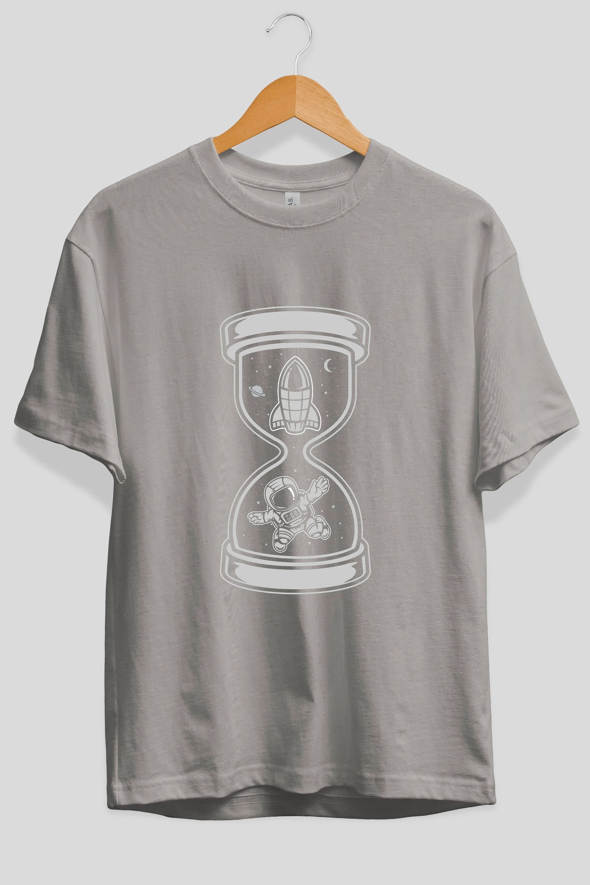 Astronaut Time Ön Baskılı Oversize t-shirt Erkek Kadın Unisex