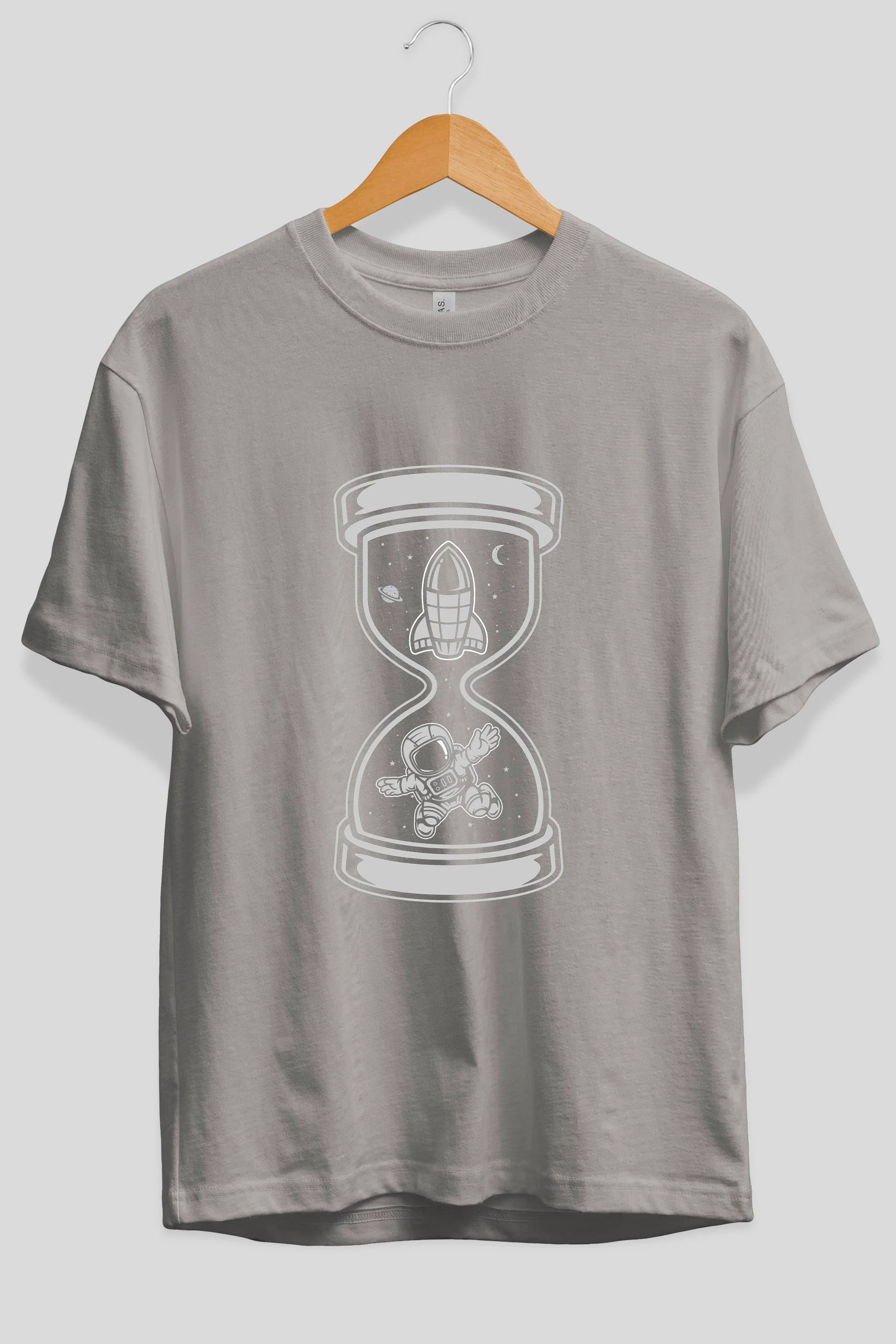 Astronaut Time Ön Baskılı Oversize t-shirt Erkek Kadın Unisex