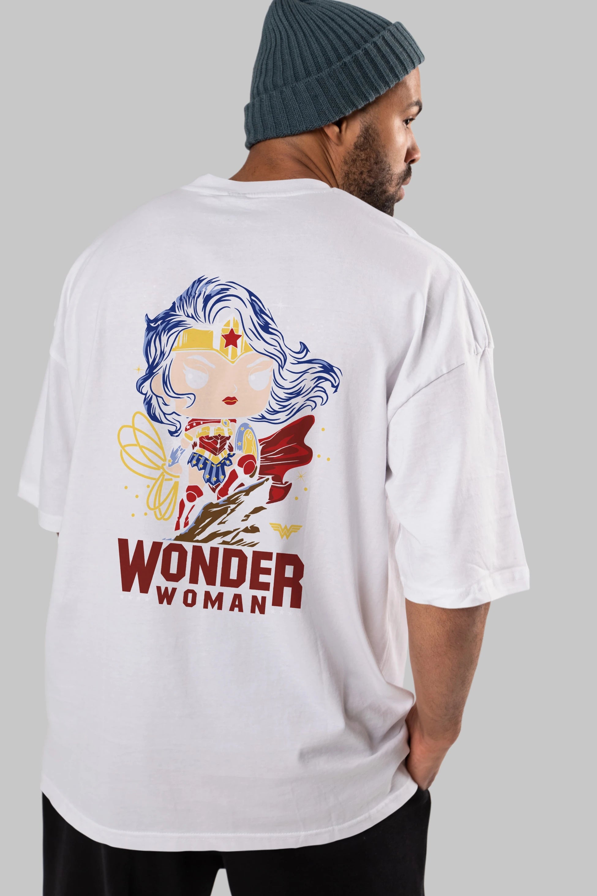 Wonder Woman (2) Arka Baskılı Oversize t-shirt Erkek Kadın Unisex %100 Pamuk Bisiklet Yaka tişort